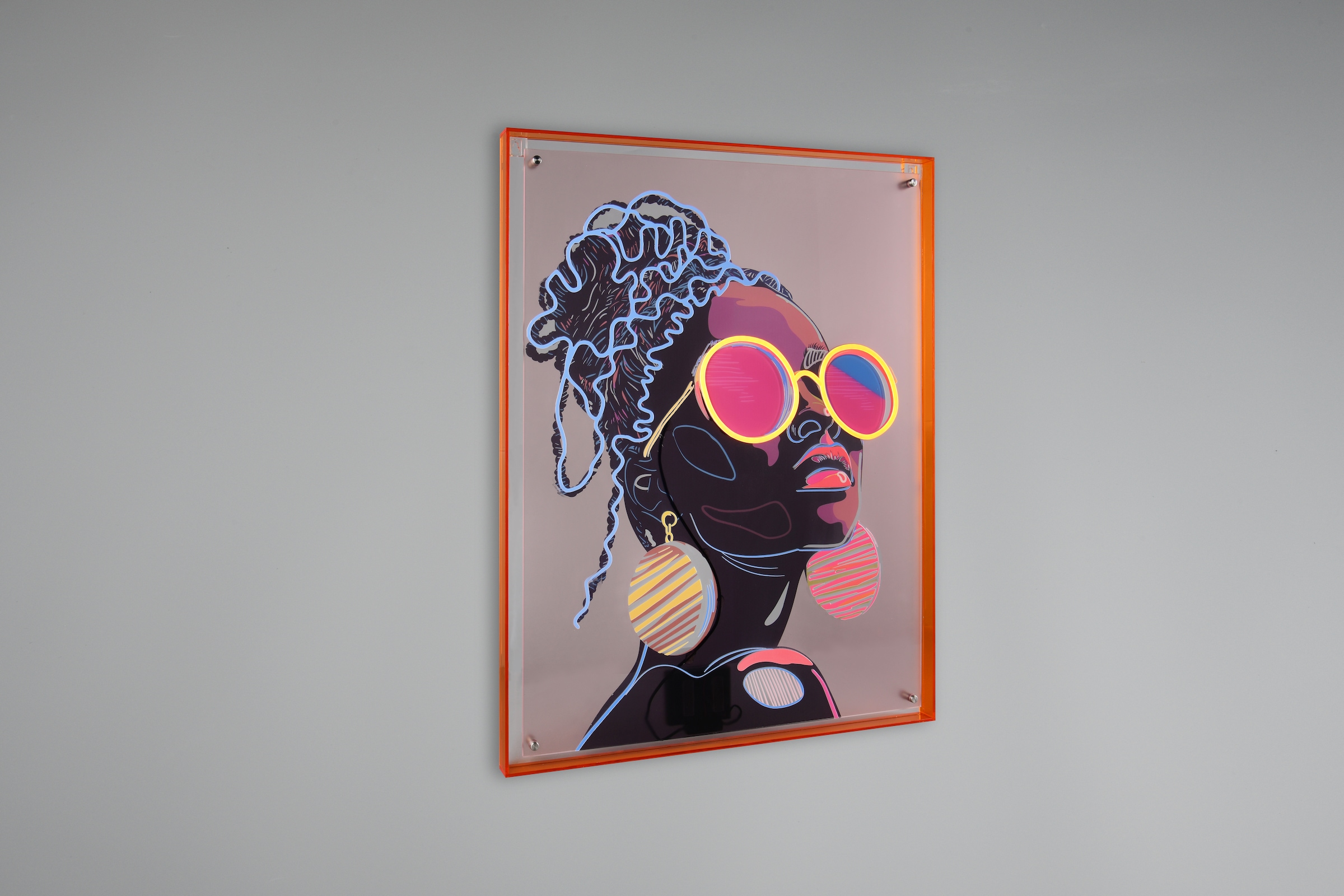 MIRRORS AND MORE Acrylglasbild »AMIRA« 1 Stk. tlg. Kunstwerk mit LED-Funktion