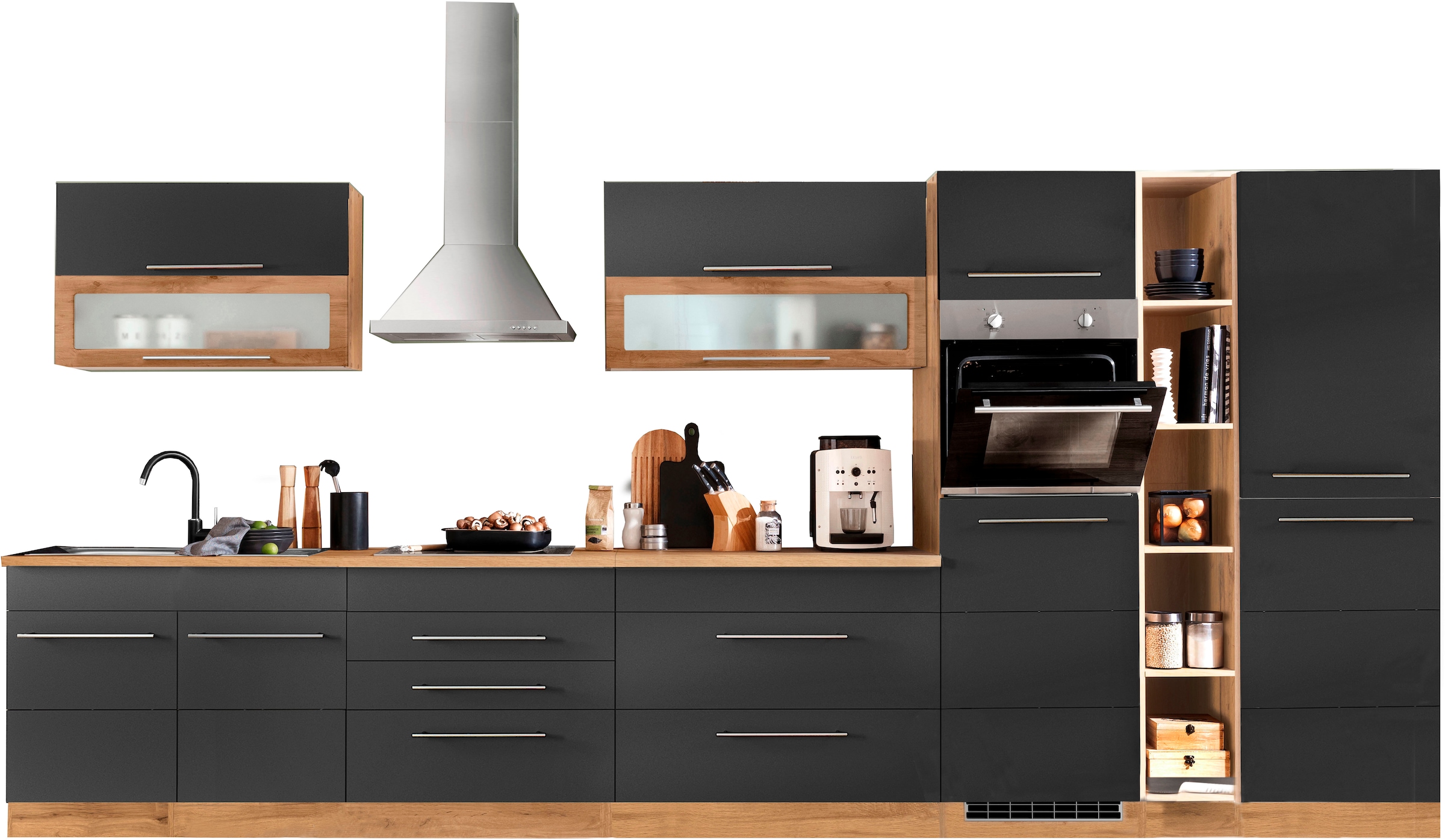 KOCHSTATION Küchenzeile »KS-Wien« Breite 430 cm, wahlweise mit E-Geräten und Induktion