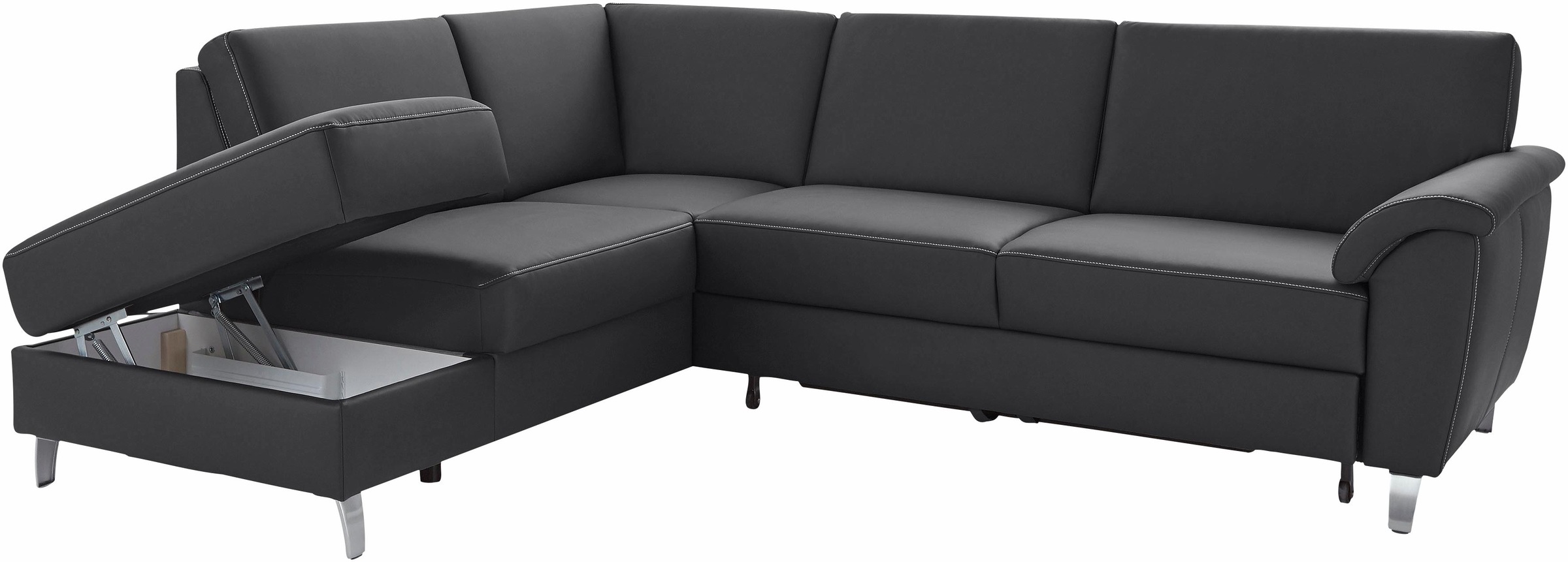 sit&more Ecksofa »Texel L-Form«, mit Federkern, wahlweise mit Bettfunktion und Bettkasten