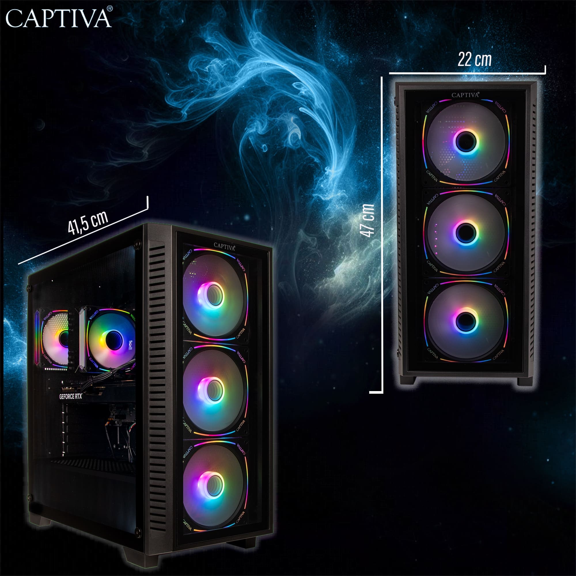 CAPTIVA Gaming-PC-Komplettsystem »Advanced Gaming I84-156 TFT Bundle« 60,5 ″ Intel® Core i7 Nvidia 32 GB RAM 1.000 GB SSD