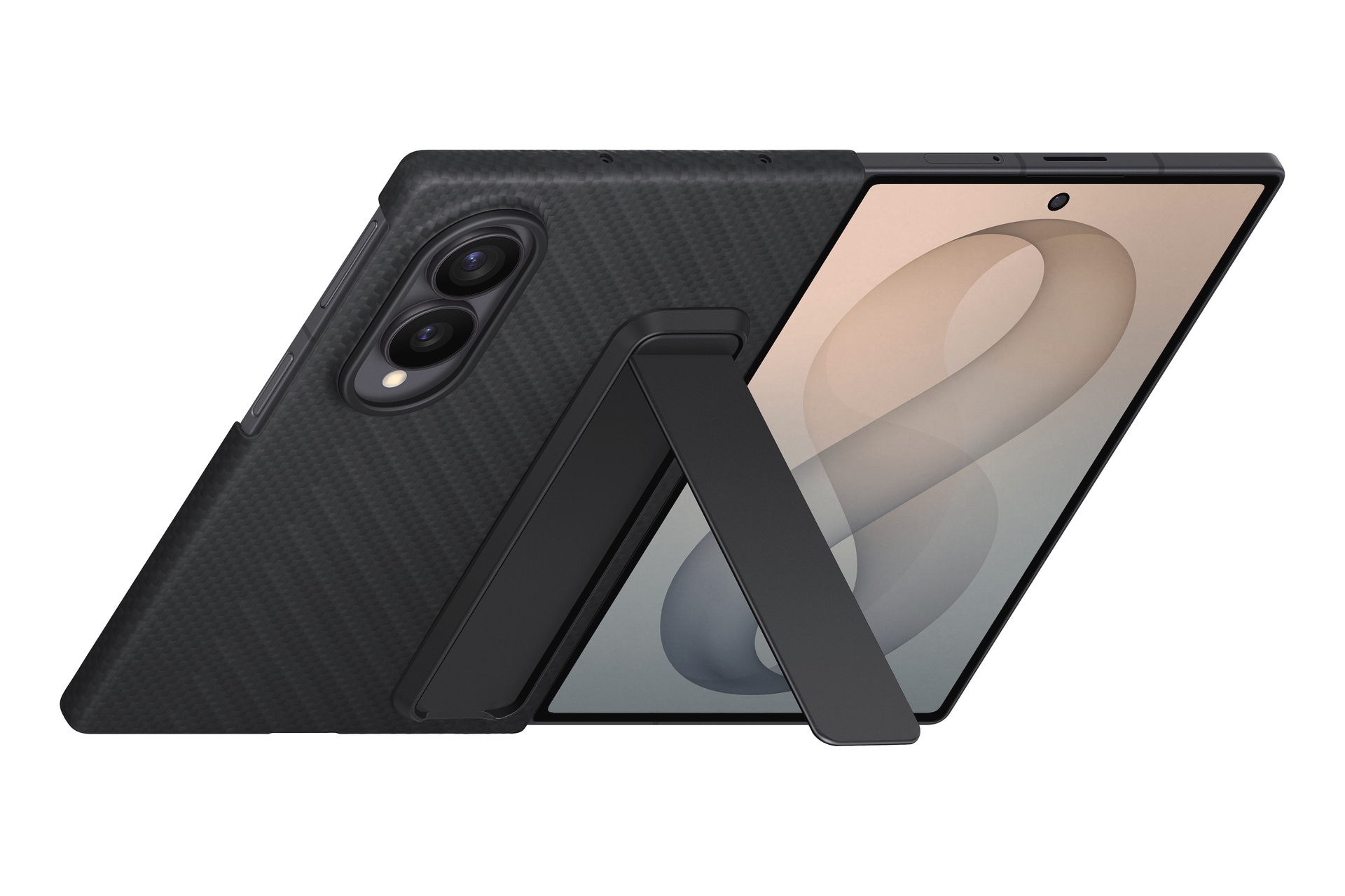 Samsung Smartphone-Hülle »Carbon Standing Case für Galaxy Fold8« Smartphones Backcover, Schutzhülle, Handyschutzhülle, Case, Schutzcase, stoßfest