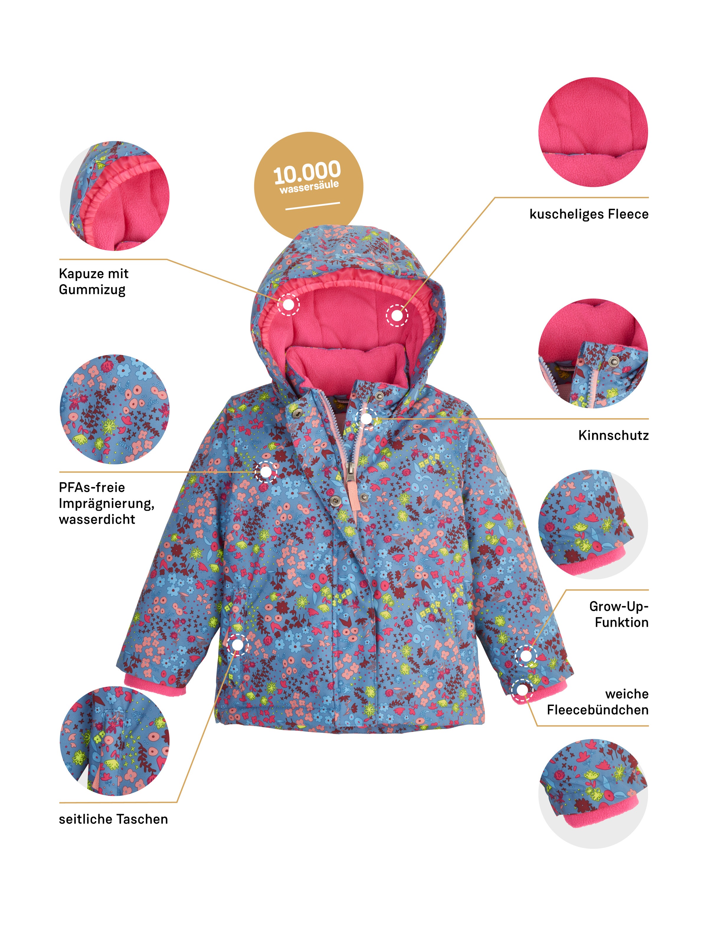 first instinct by killtec Funktionsjacke »FIOW 13 MNS JCKT« Wasserdichte Funktionsjacke mit verlängerbaren Ärmeln und Fleece.