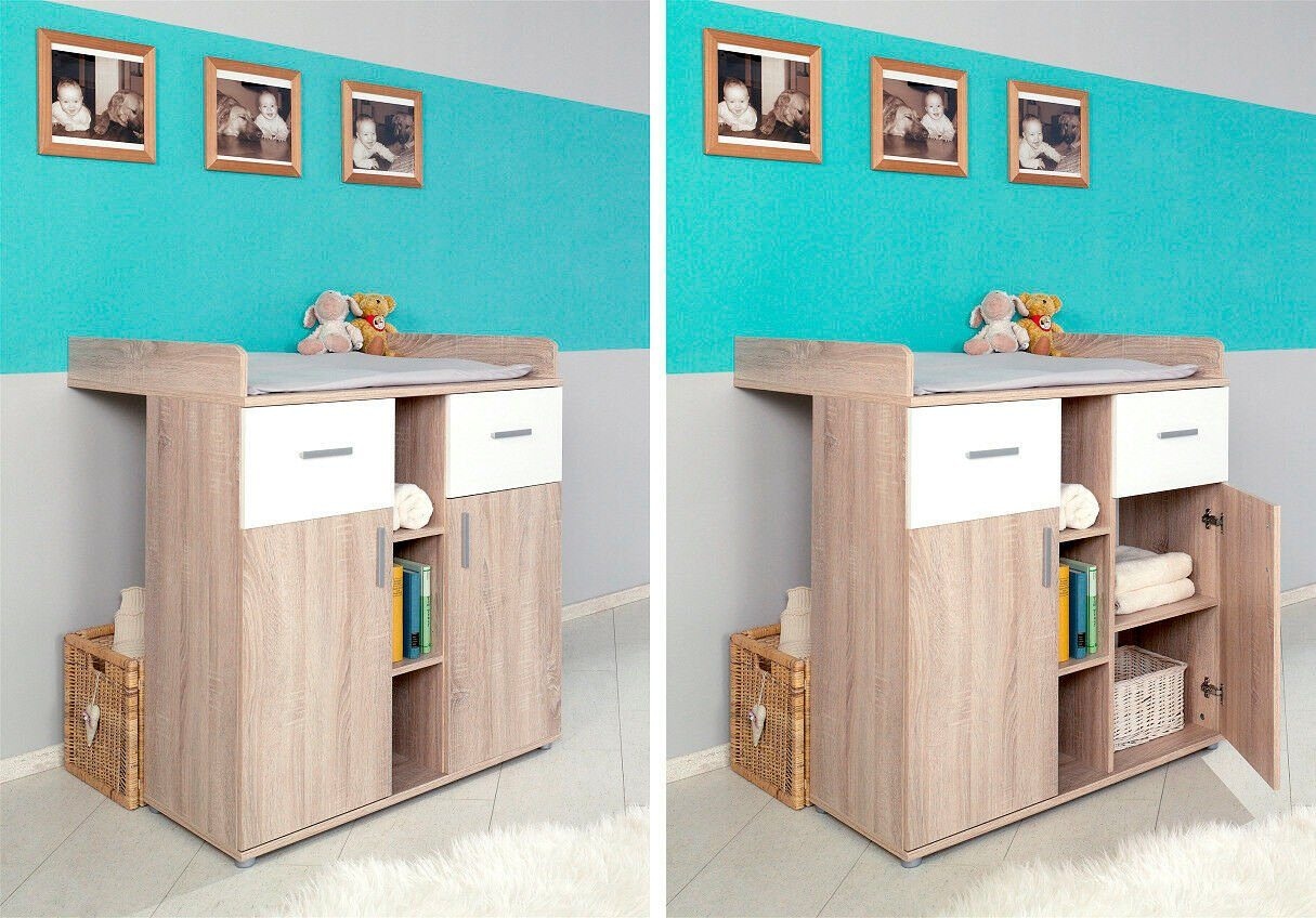 BMG Möbel Babymöbel-Set »Maxim«, (Set, 2 tlg., Bett + Wickelkommode), Bett + Wickelkommode