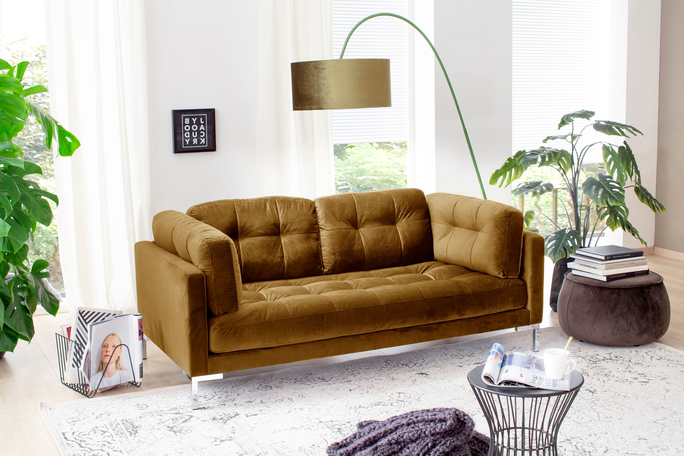 Trends by HG 2-Sitzer »Landau«, in Cord-Stoff mit Metallfuß