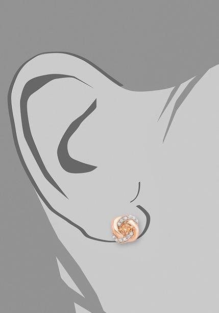 Amor Paar Ohrstecker »Knoten, 9271412«, mit Zirkonia (synth.)