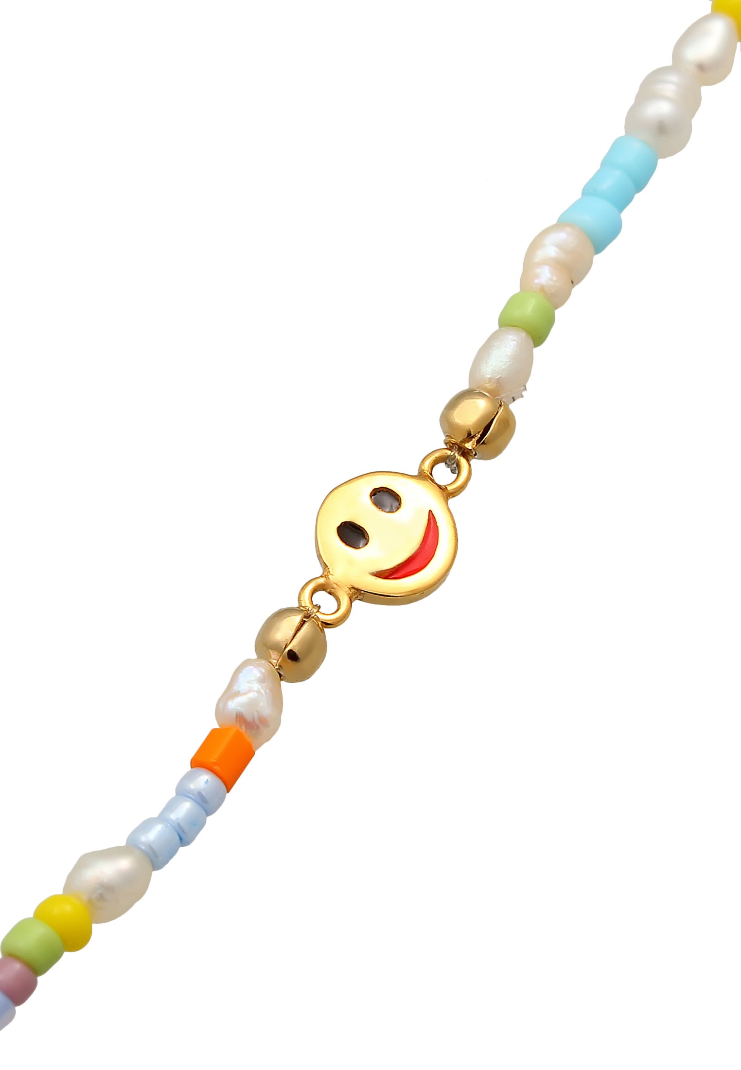 Elli Premium Fußkette »Fußschmuck Süßwasserperlen Yin & Yang Herz Smiling 925 Silber«