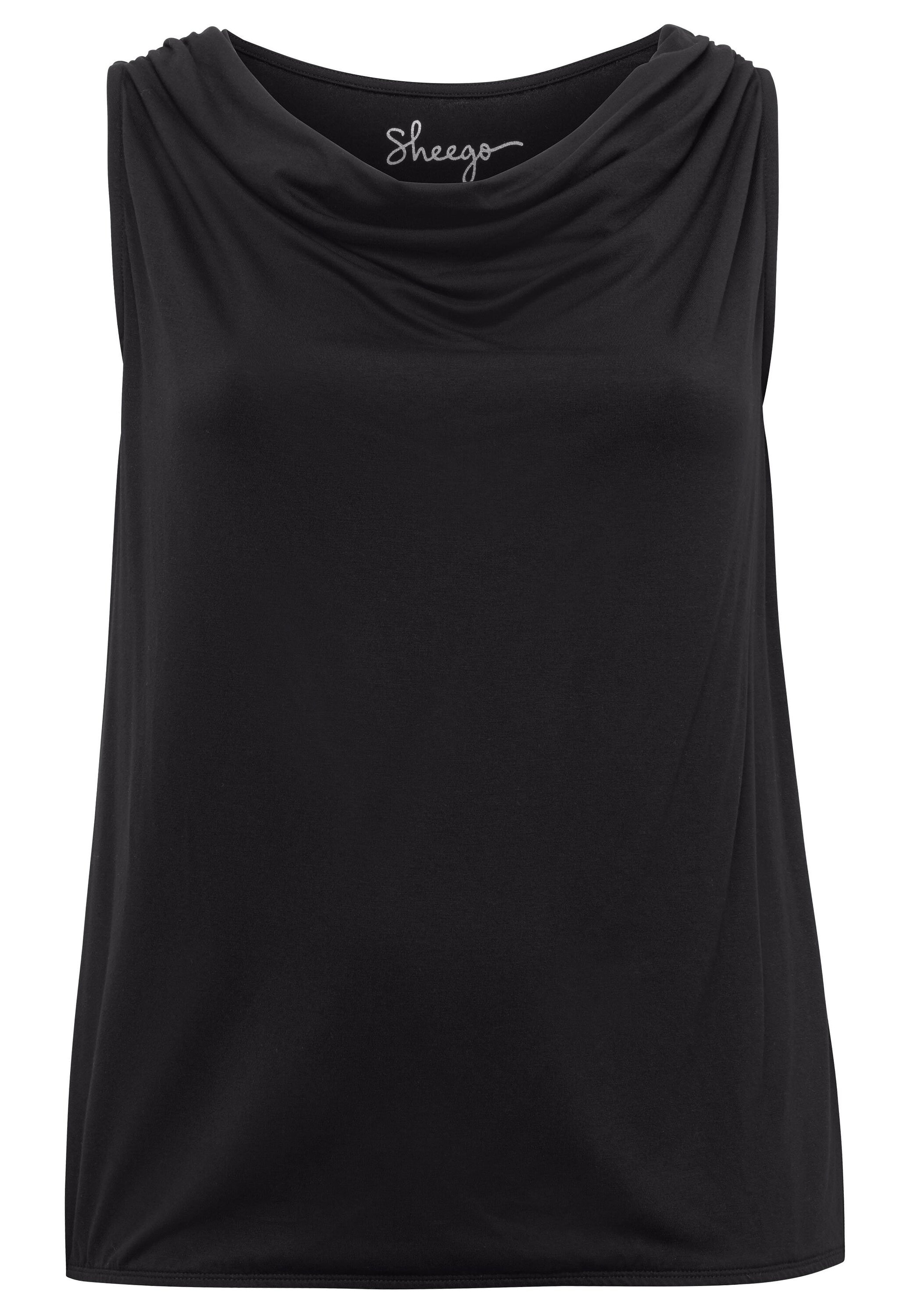 Sheego Tanktop »Top mit Wasserfallkragen und Gummibund«