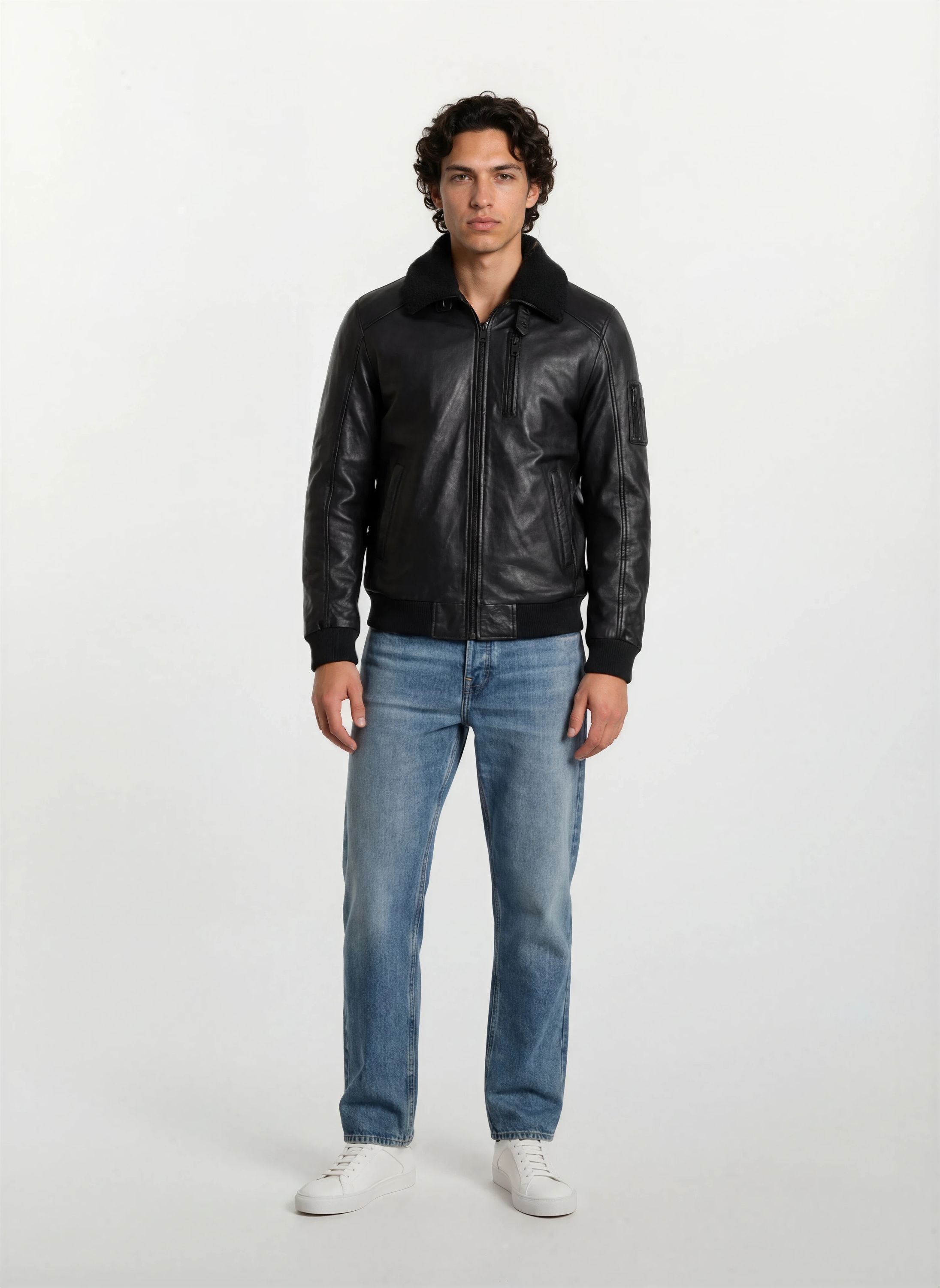 trueprodigy Lederjacke »Blaze Pilotenjacke mit Kunstpelzkragen und Rippbündchen« ohne Kapuze