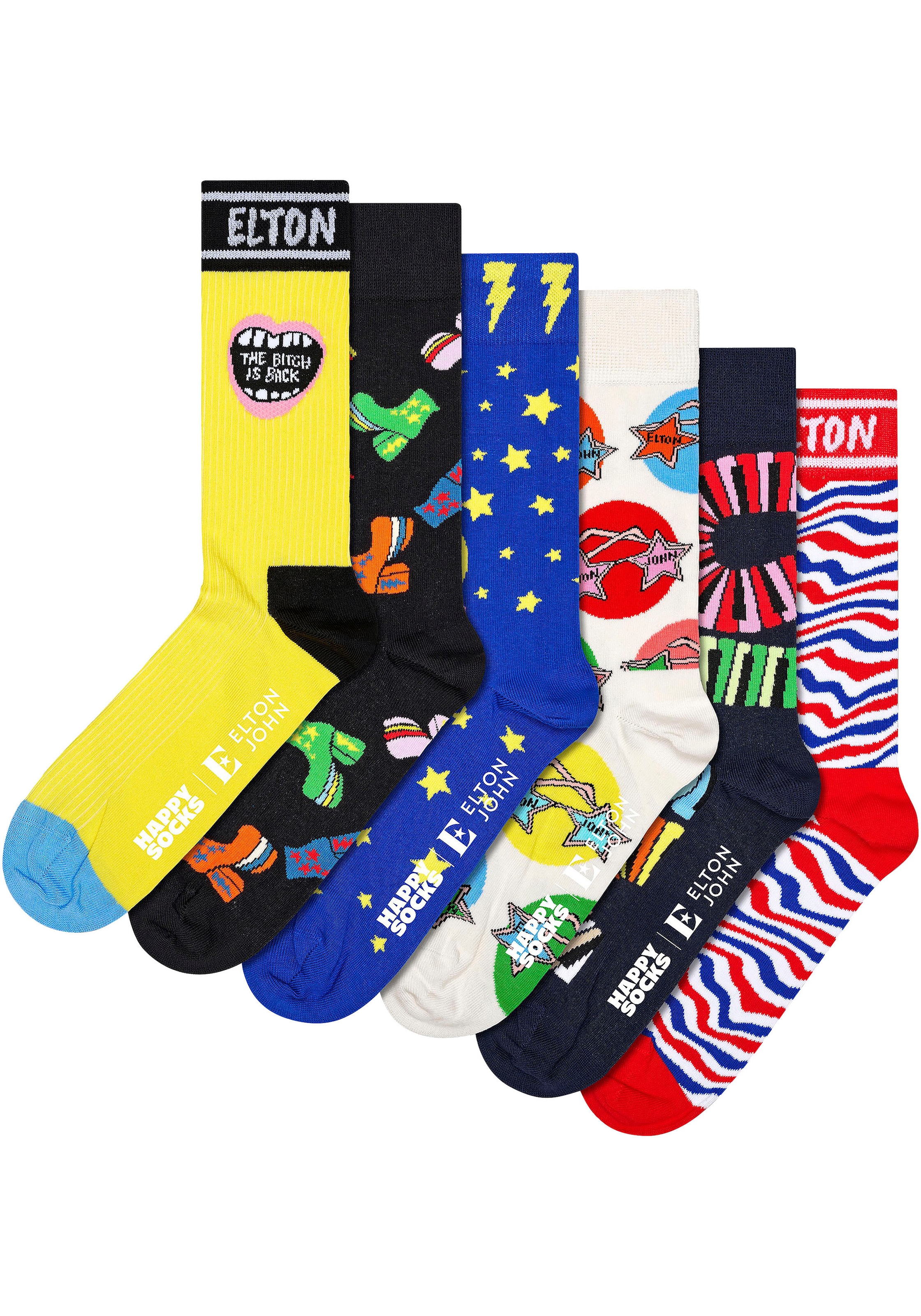 Happy Socks Socken, (6er Pack), Elton John Gift Set