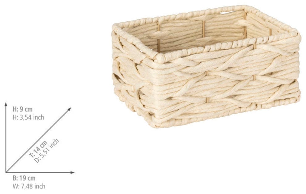 WENKO Badorganizer »Badbox Vabriano Klein«, aus hochwertigem Papier-Geflecht