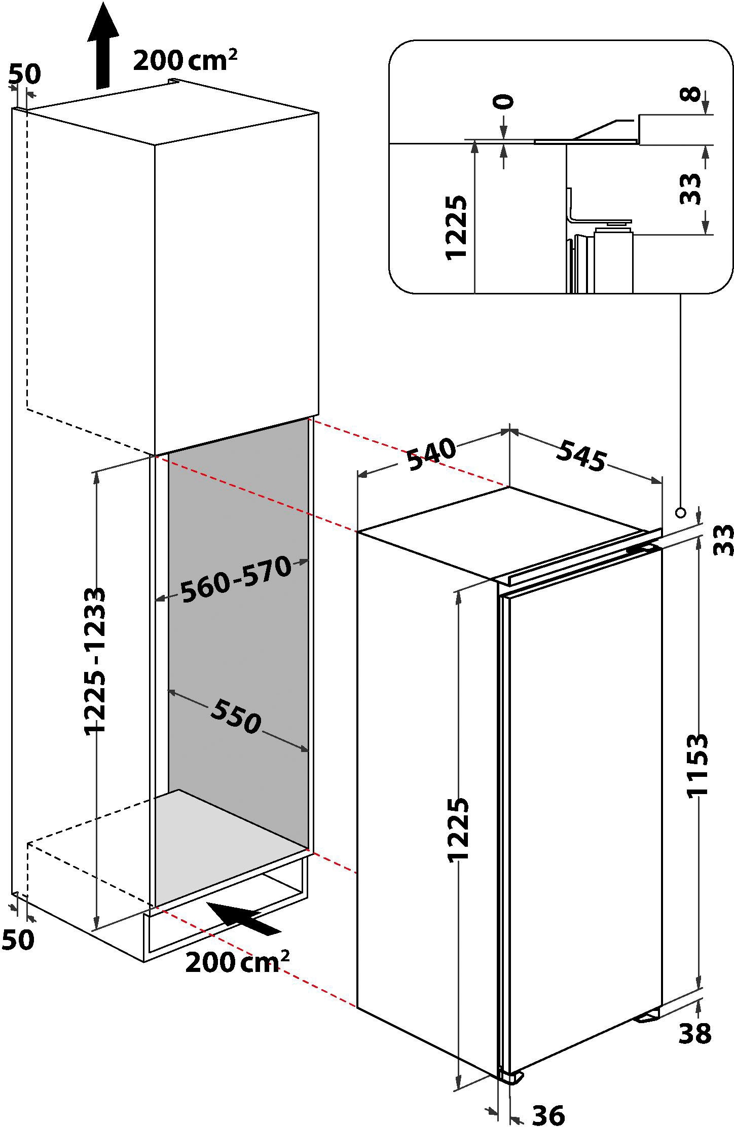 Privileg Einbaukühlschrank »PRC 12VF3E«