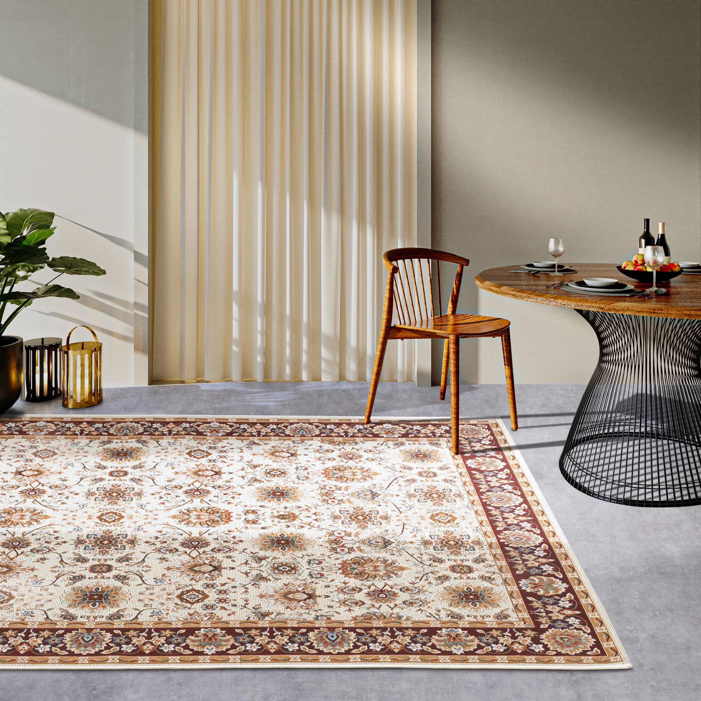 Villeroy & Boch Teppich »Nicolas«, rechteckig, 3 mm Höhe, In- und Outdoor, Flachgewebe, wetterfest, Balkon, Klassisch, Terrasse