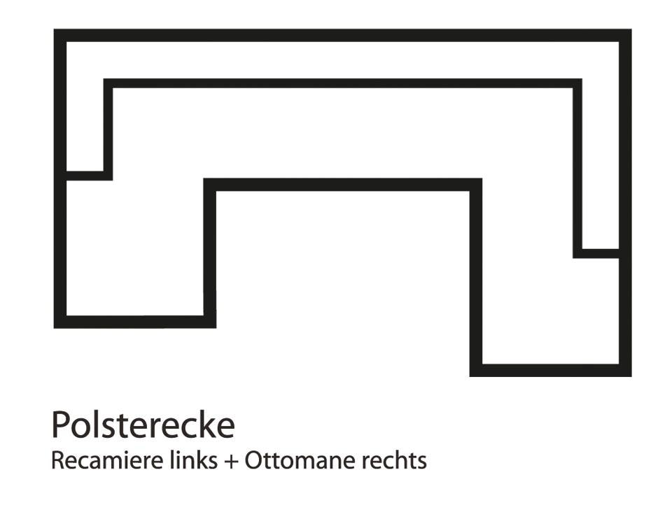 Home affaire Wohnlandschaft »Budapest, viel Platz, Breite 288cm, zeitlos und elegant, U-Form«, wahlweise mit Bettfunktion