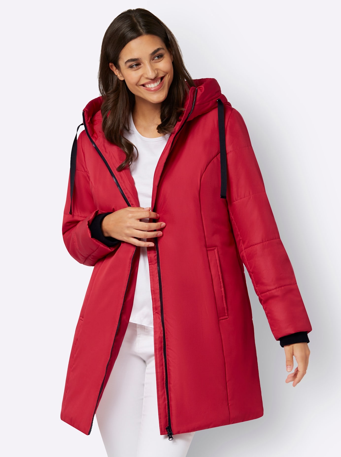 Classic Basics Langjacke, mit Kapuze