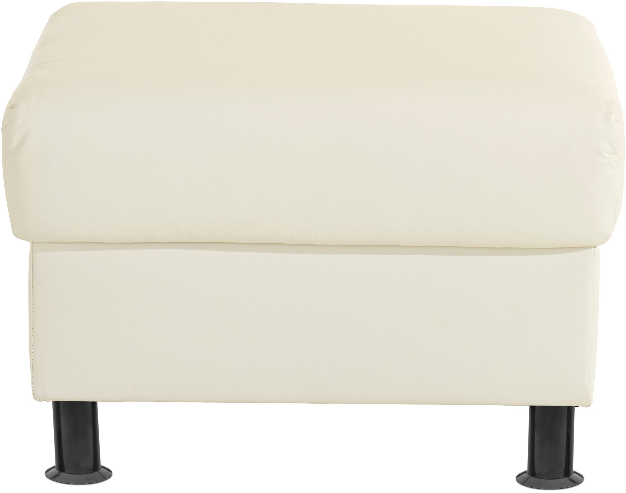 TRENDMANUFAKTUR Hocker »Rondo, Polsterhocker zur Serie, Breite 67 cm, Füße schwarz«, Fußhocker wahlweise mit Federkern, in verschiedenen Bezügen bestellbar