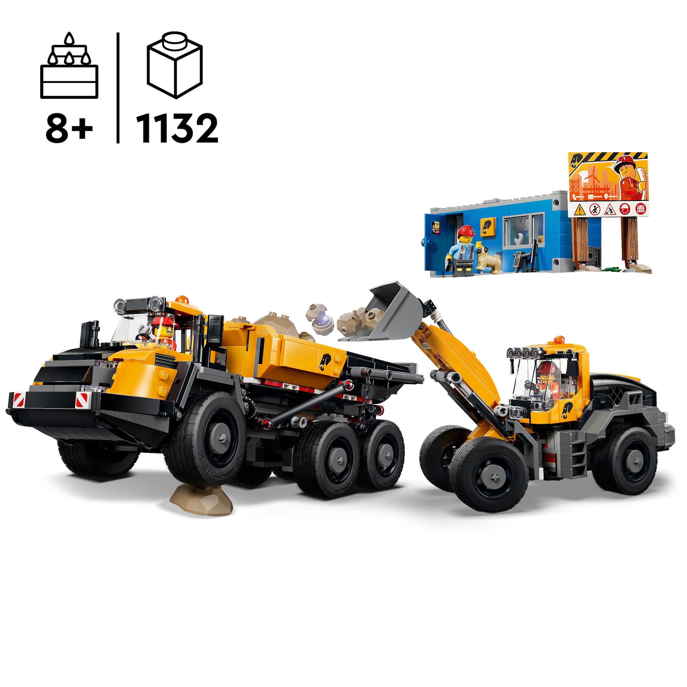 LEGO® Konstruktionsspielsteine »Kipplaster und Schaufellader (60494), LEGO City« Made in Europe