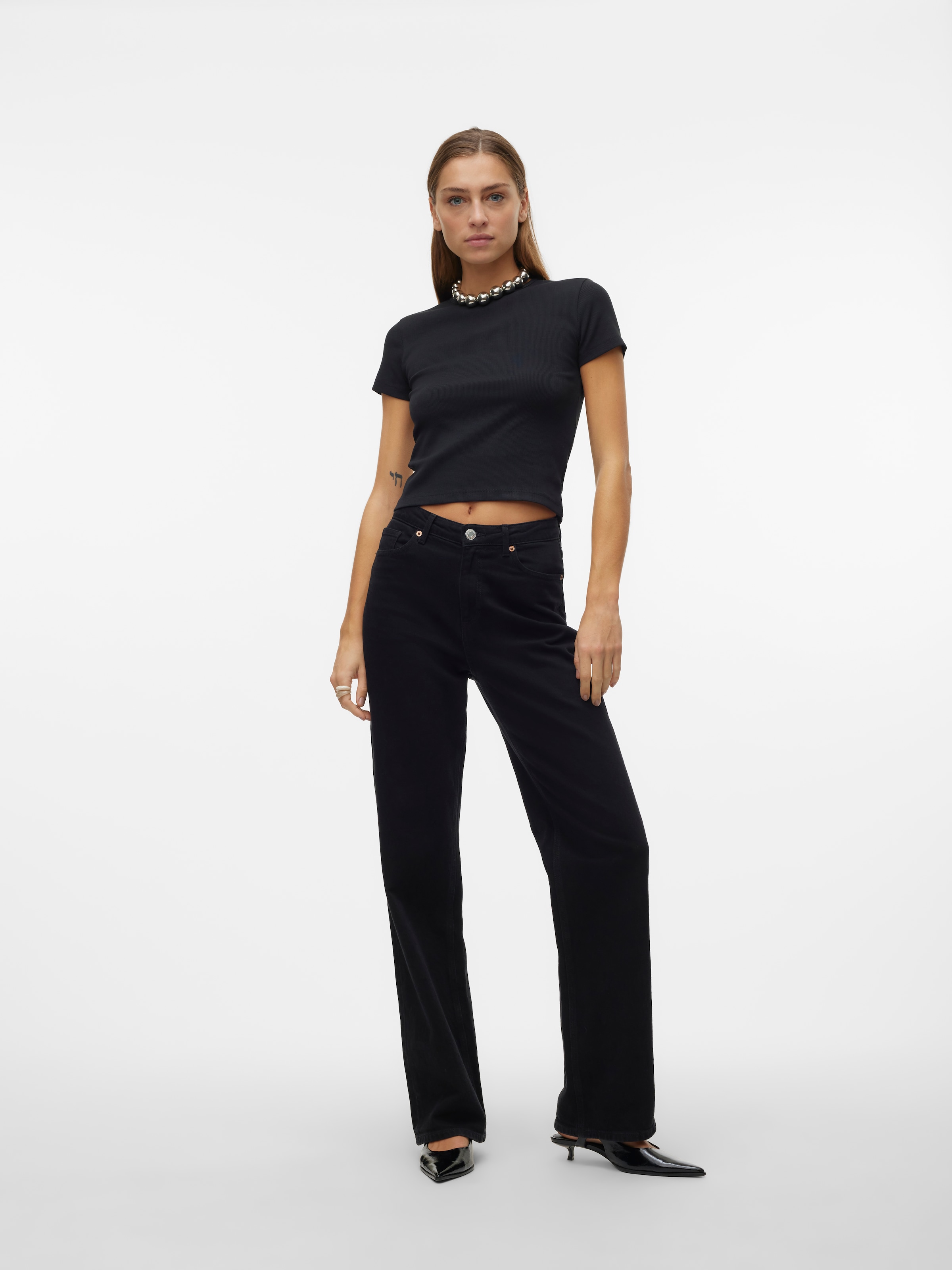 Vero Moda Rundhalsshirt »VMCHLOE SS SHORT TOP JRS NOOS«
