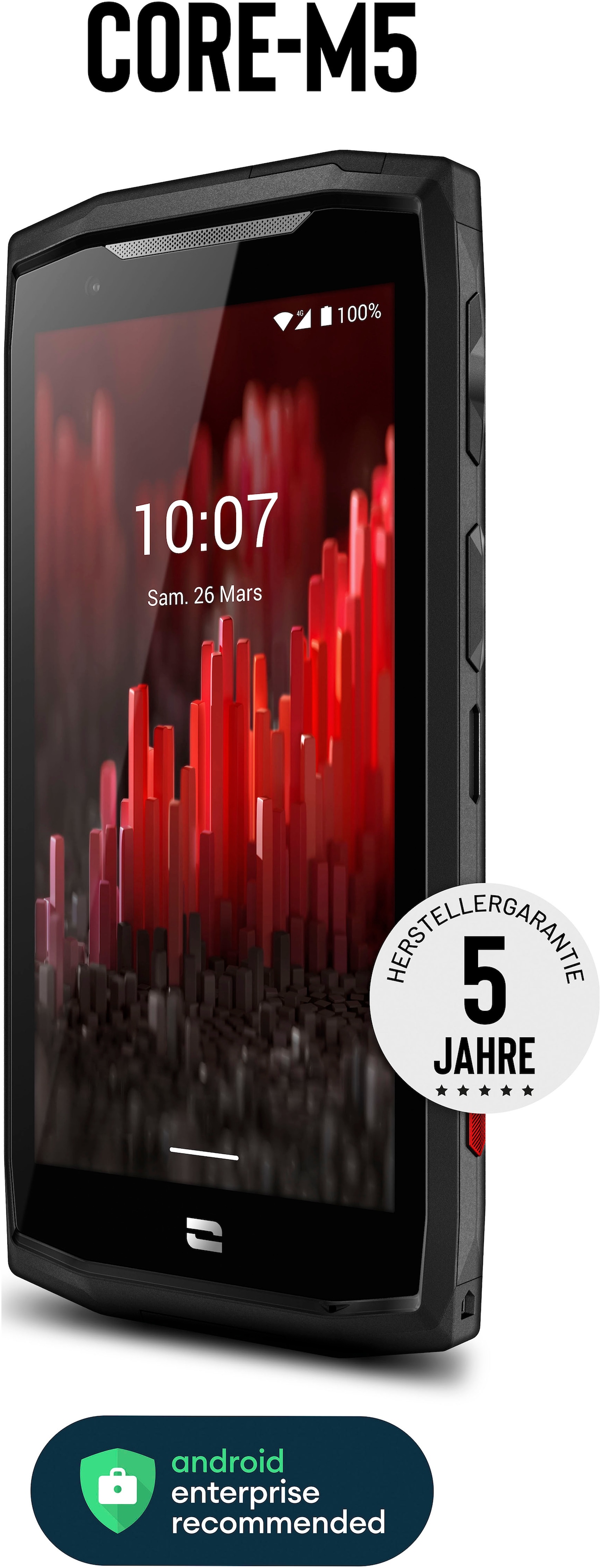 CROSSCALL Smartphone »Core-M5«, schwarz, 12,57 cm/4,95 Zoll, 64 GB Speicherplatz, 13 MP Kamera