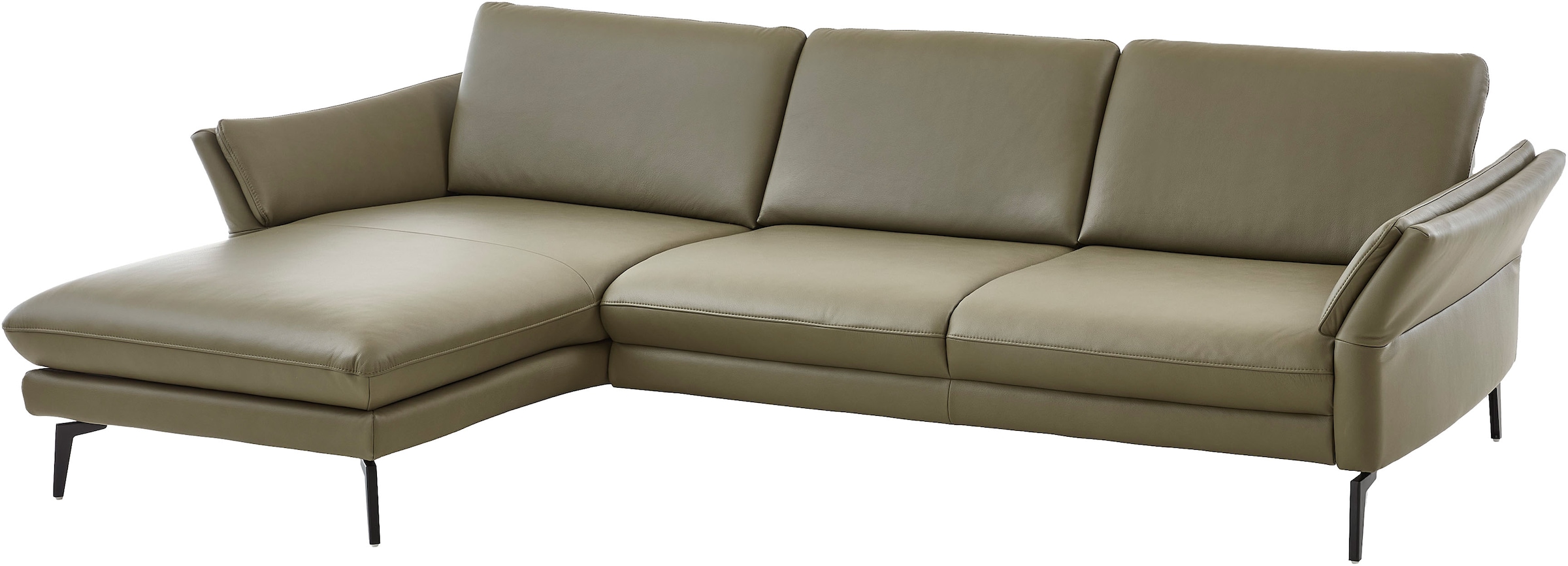Die PlanBar Ecksofa »PN-EM23050, L-Form, Breite 289 cm« Optional mit Echtleder-Rücken, Kopfstütze, Sitz- und Armverstellung
