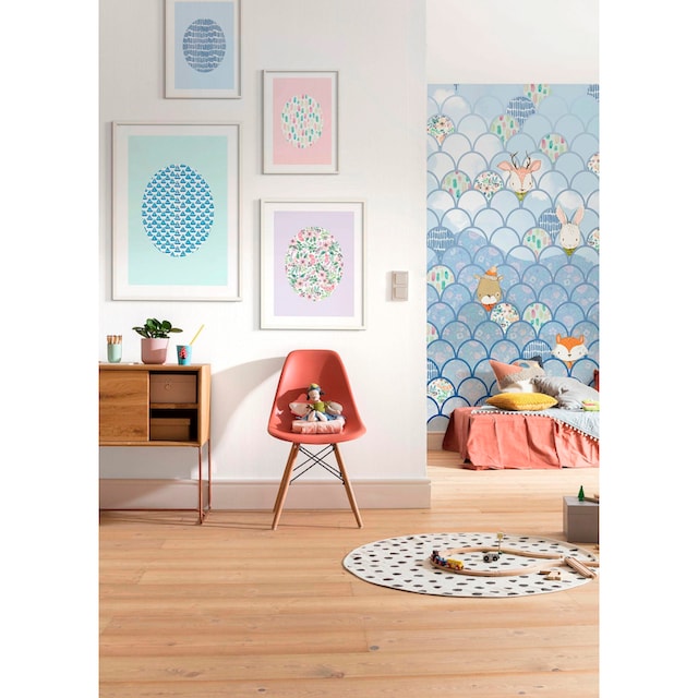 Komar Poster »Shelly Patterns Blue«, Formen-Kunst, (1 St.), Kinderzimmer,  Schlafzimmer, Wohnzimmer online kaufen | mit 3 Jahren XXL Garantie