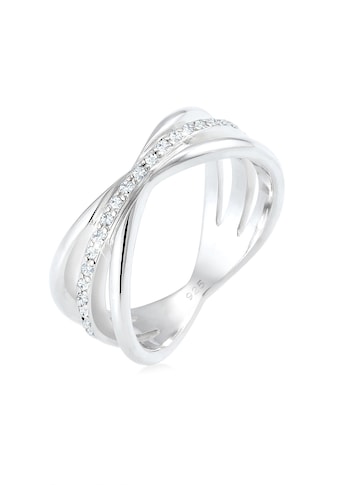 Elli Premium Fingerring »Wickelring Blogger Kristalle 925 Silber« kaufen