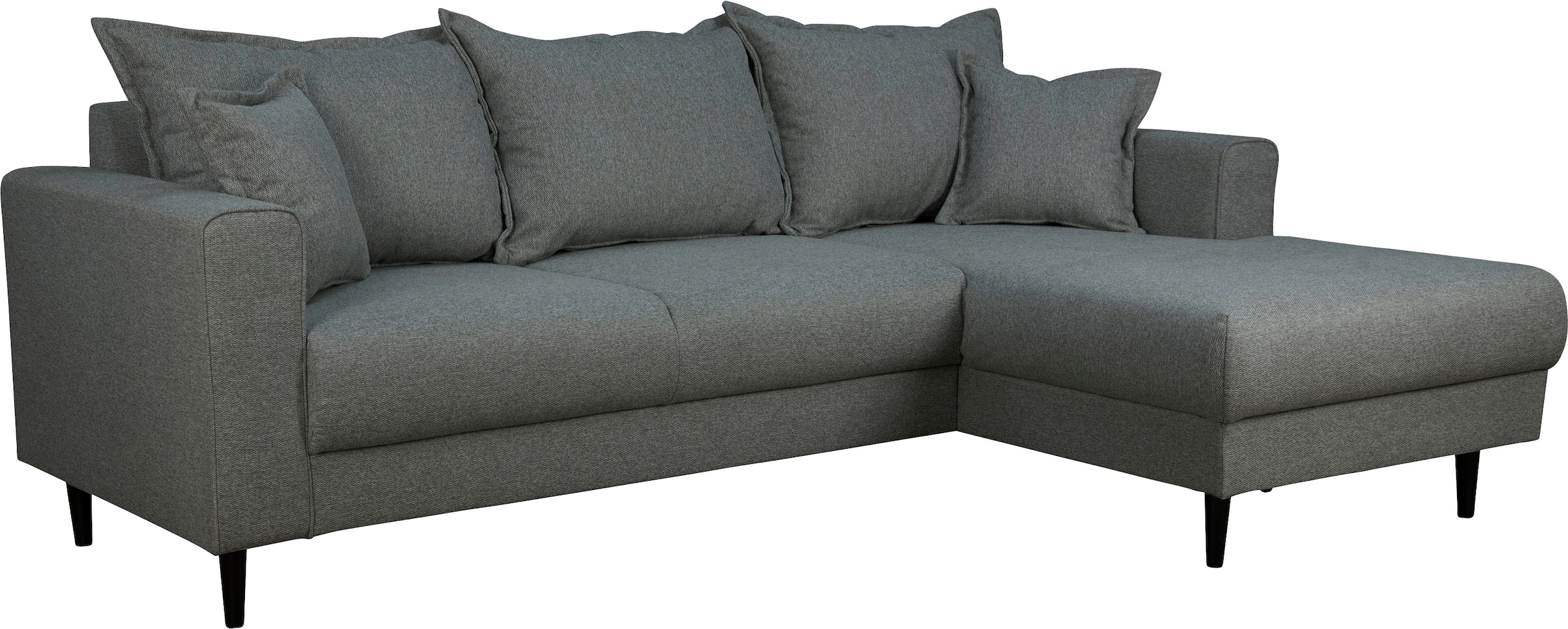 Home affaire Ecksofa »VEYRAS L-Form, hoher Sitzkomfort, Maße B/T/H: 230/150/76 cm«, mit Wellenunterfederung, incl. Rückenkissen und Zierkissen