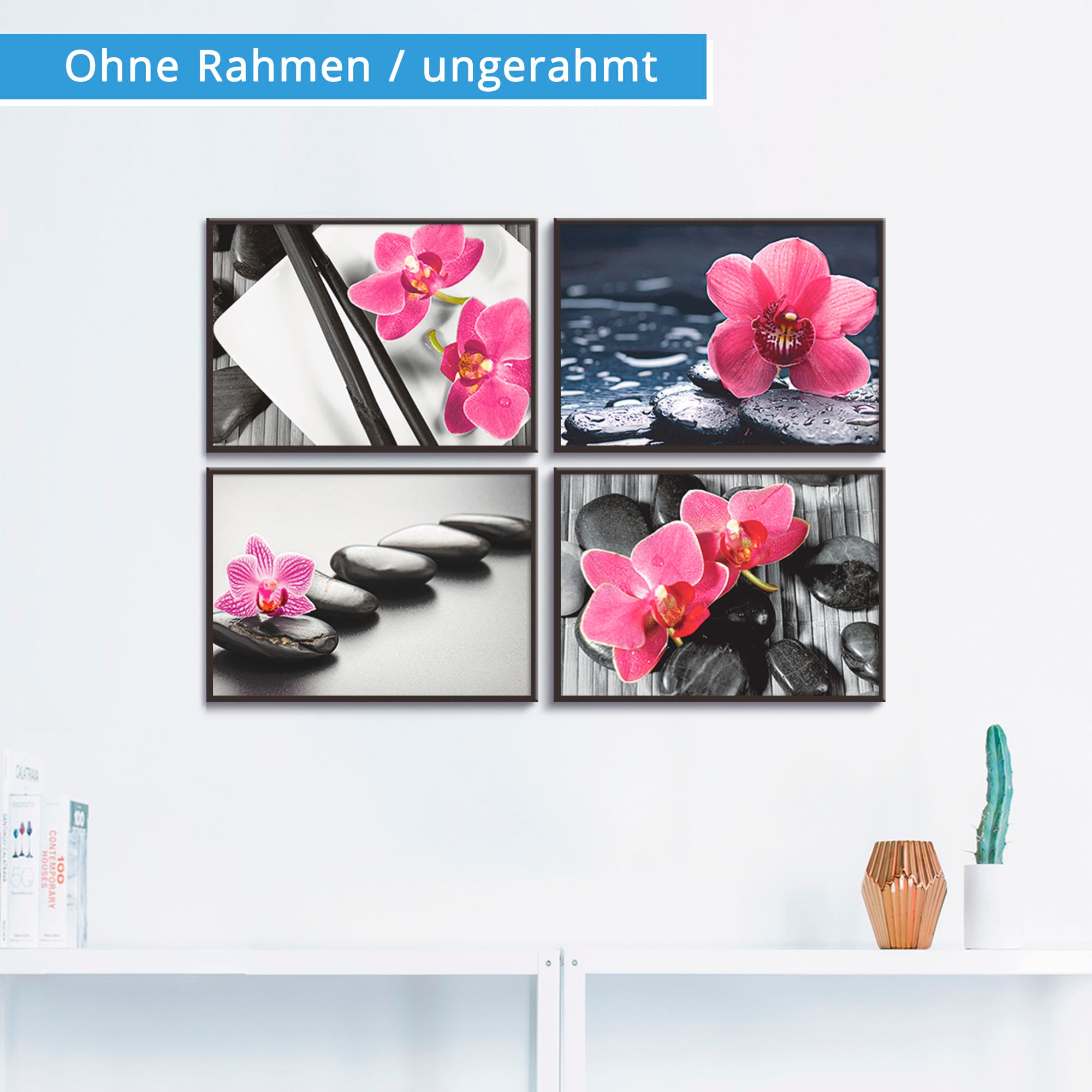 Komposition Bild, (4 Zen«, Poster Zen, auf Poster, Wandbild, bestellen Orchidee Artland Wandposter »Asiatische St.), Rechnung