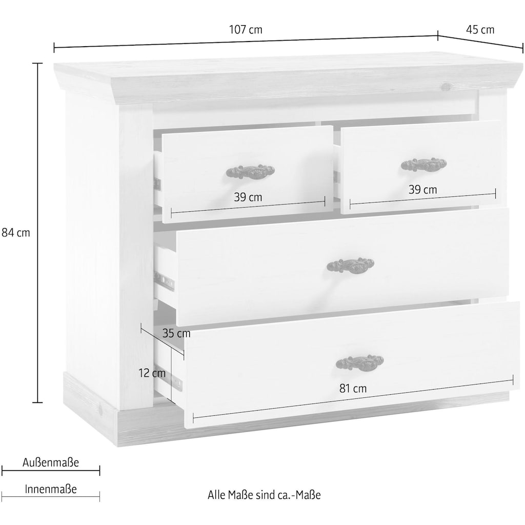Home affaire Kommode »Florenz«, Breite ca. 107 cm
