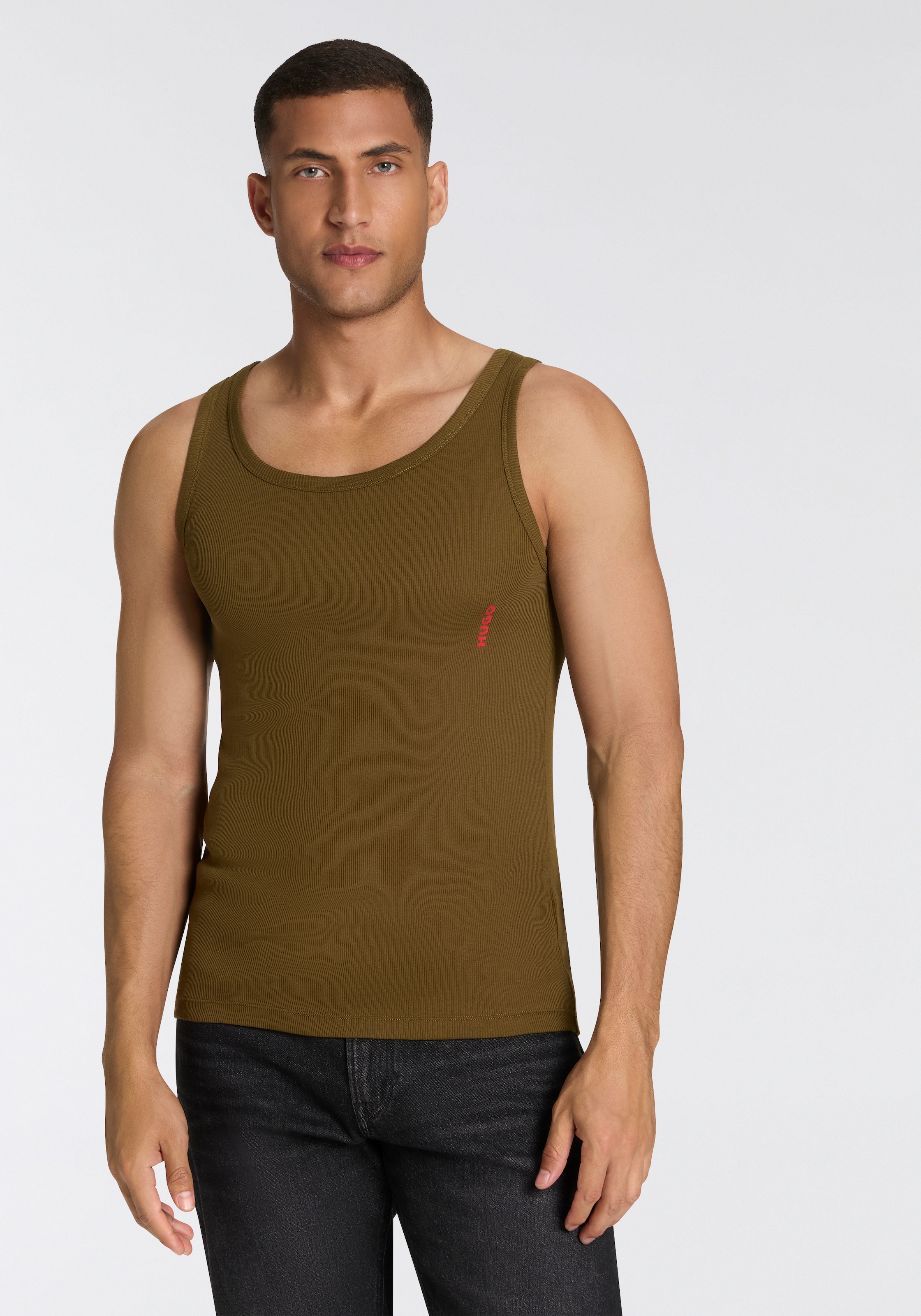 HUGO Underwear Ripptanktop, (Packung, 3 tlg., 3er), Basic, Rundhals