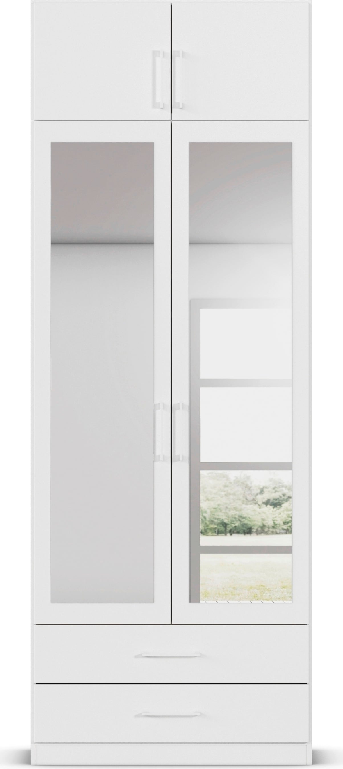 rauch Kleiderschrank »Schrank Garderobe Wäscheschrank GAMMA in 4 Breiten 91-226 cm« 3 verschiedene Ausstattungen BASIC/CLASSIC/PREMIUM (inkl. SOFT-CLOSE),  mit Schubladen und Schrankaufsatz sowie Spiegel MADE IN GERMANY