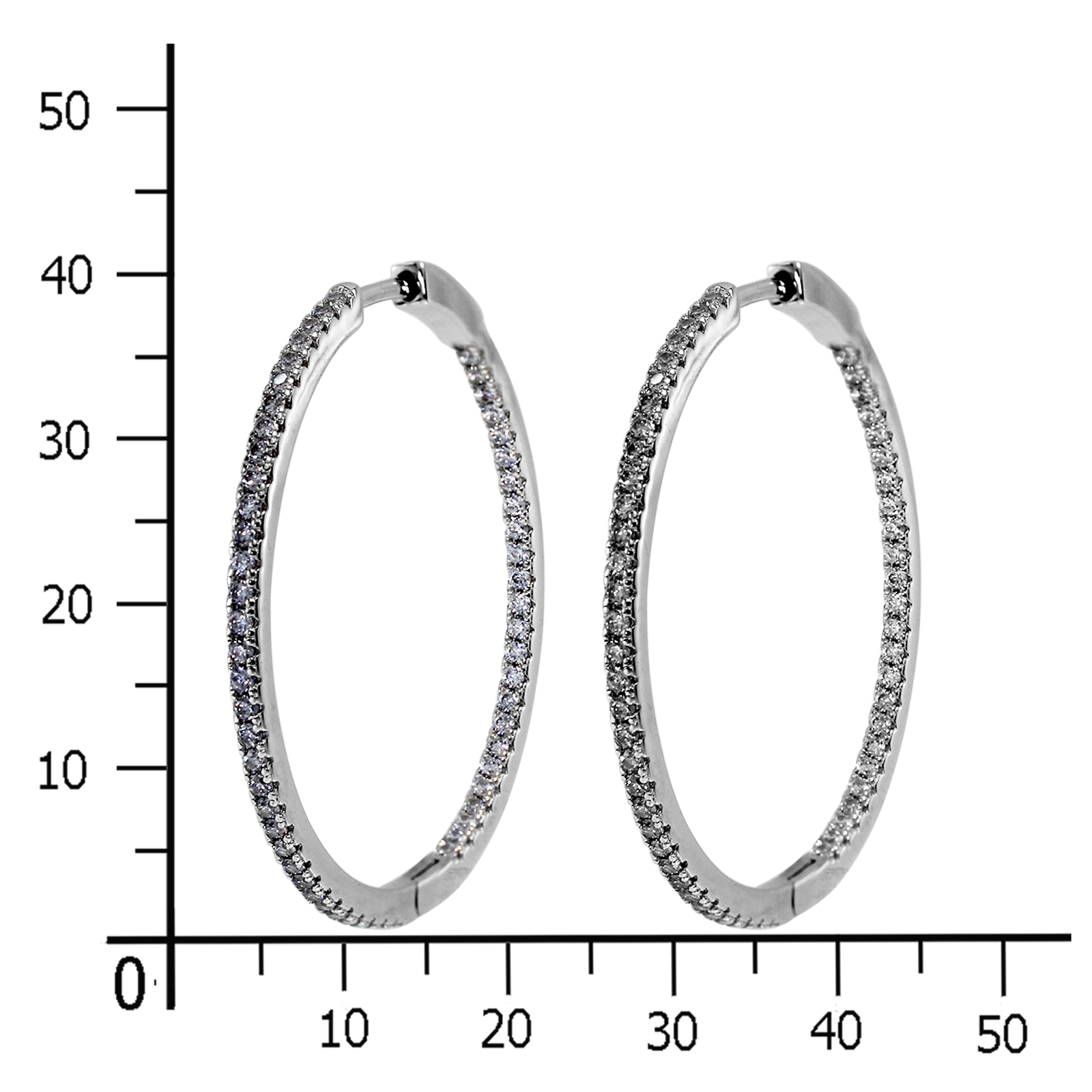 OSTSEE-SCHMUCK Klappcreolen »- Simone 40 mm - Silber 925/000 - Zirkonia«