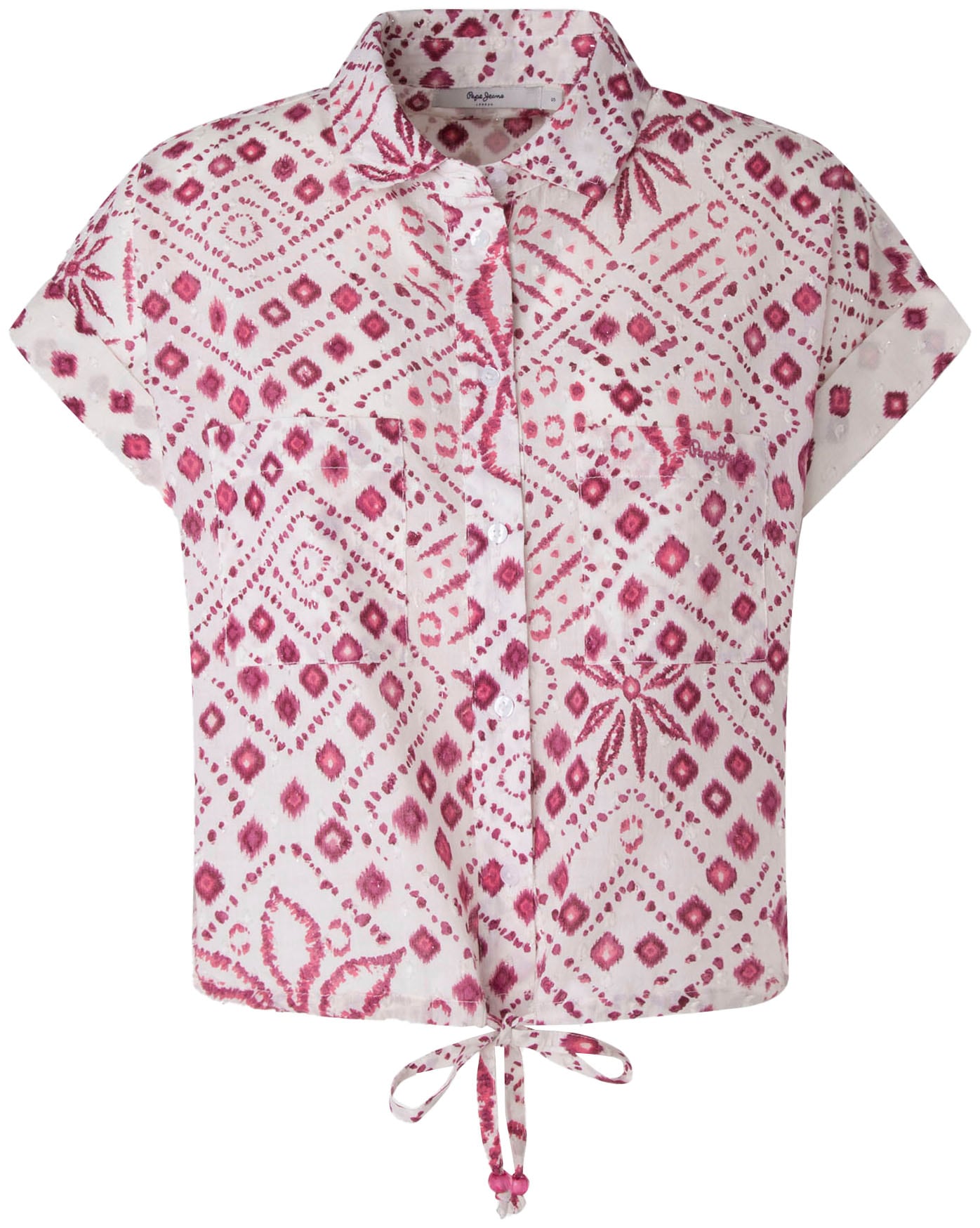 Pepe Jeans Kurzarmbluse »DULCE«, in kastiger Form mit Alloverprint