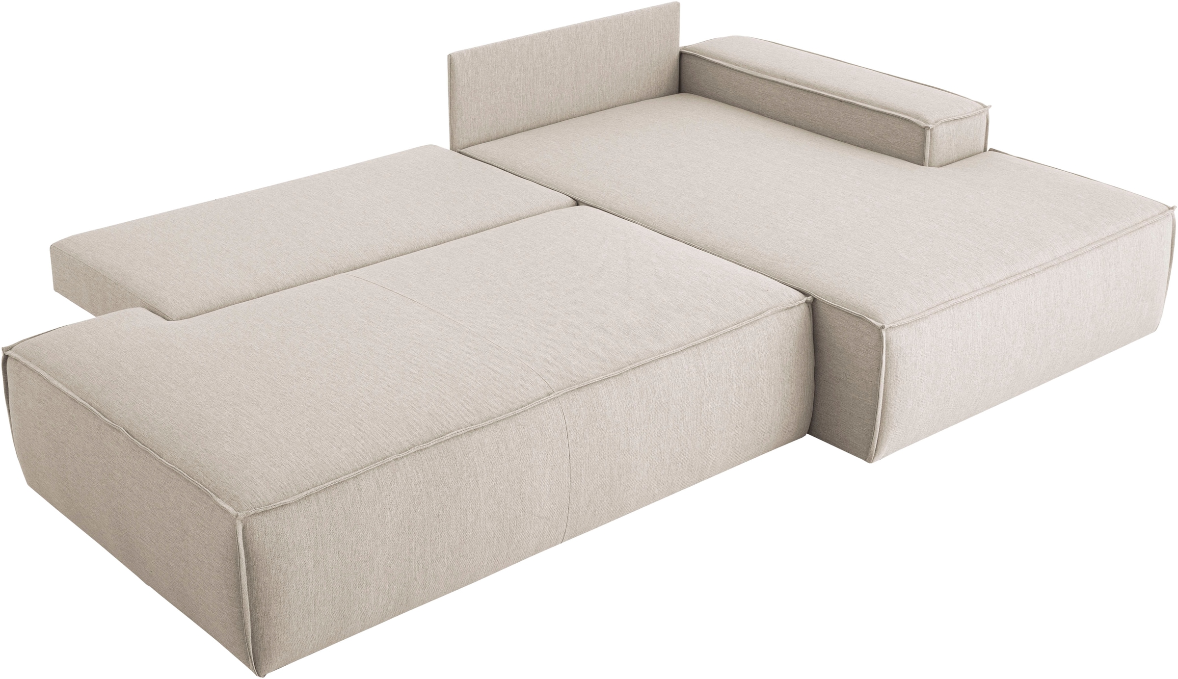 Home affaire Ecksofa »SHERWOOD, Schlafsofa in L-Form offen (275cm), Cord, Leinenoptik«, Schlaffunktion und Bettkasten, Kedernaht, hoher Sitz- & Liegekomfort