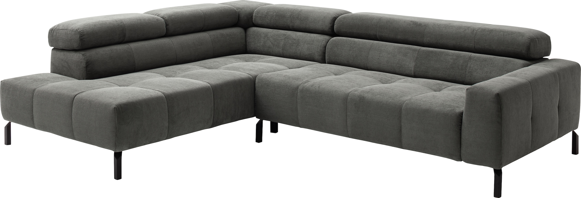 Places of Style Ecksofa »Claya, L-Form, incl. Kopfteilverstellung, Breite 276 cm«, wahlweise elektrischer Sitzvorzug