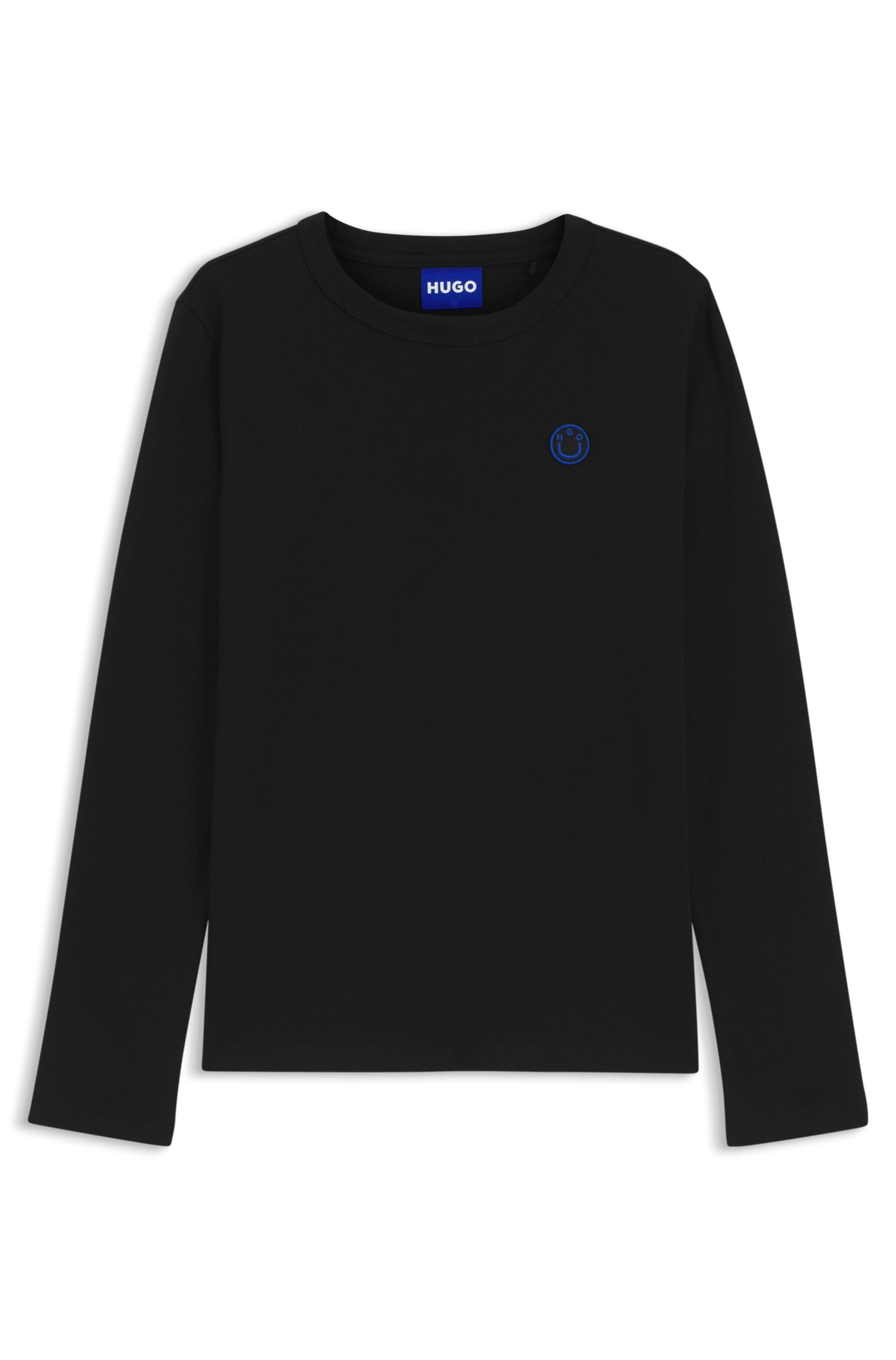 HUGO Blue Longsleeve »Daliria«, mit Label-Badge mit HAPPY HUGO Logo