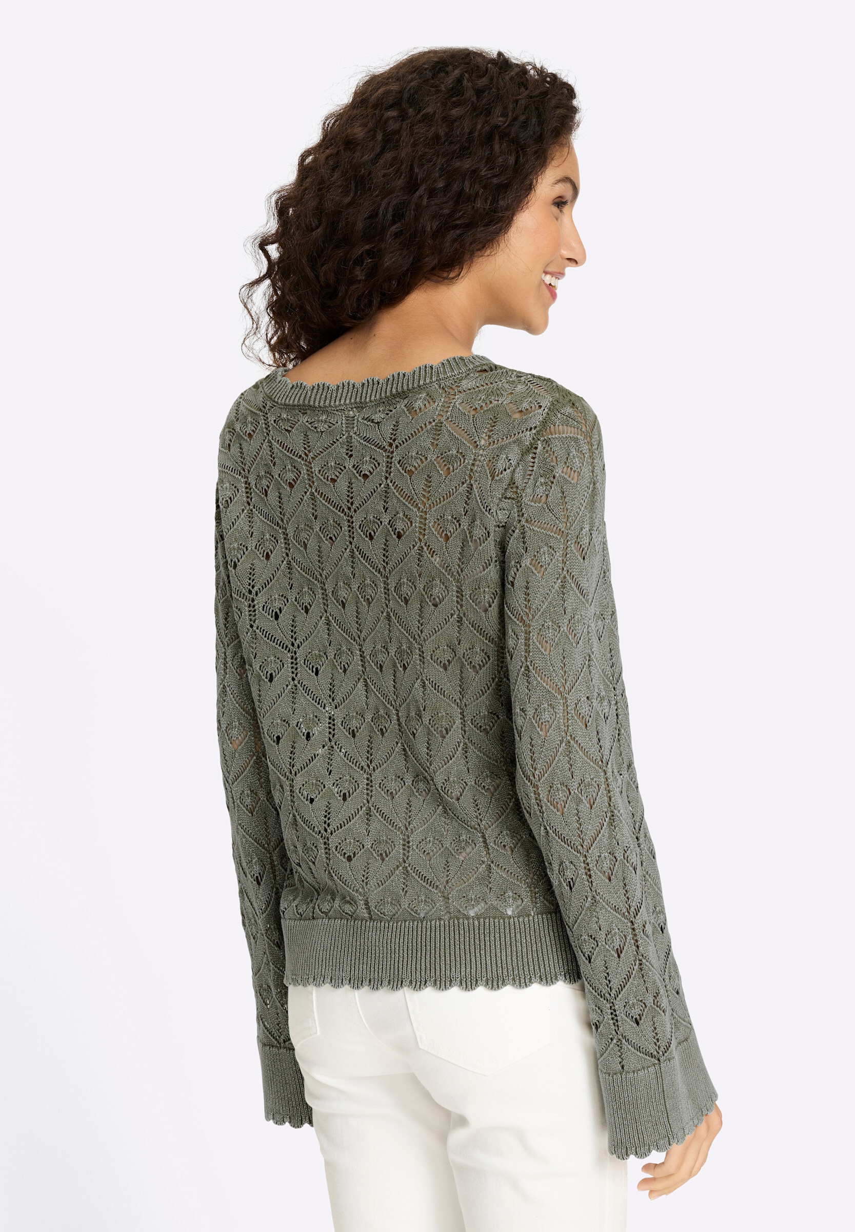 heine Strickpullover »Pullover Ajourpullover in Used-Optik«