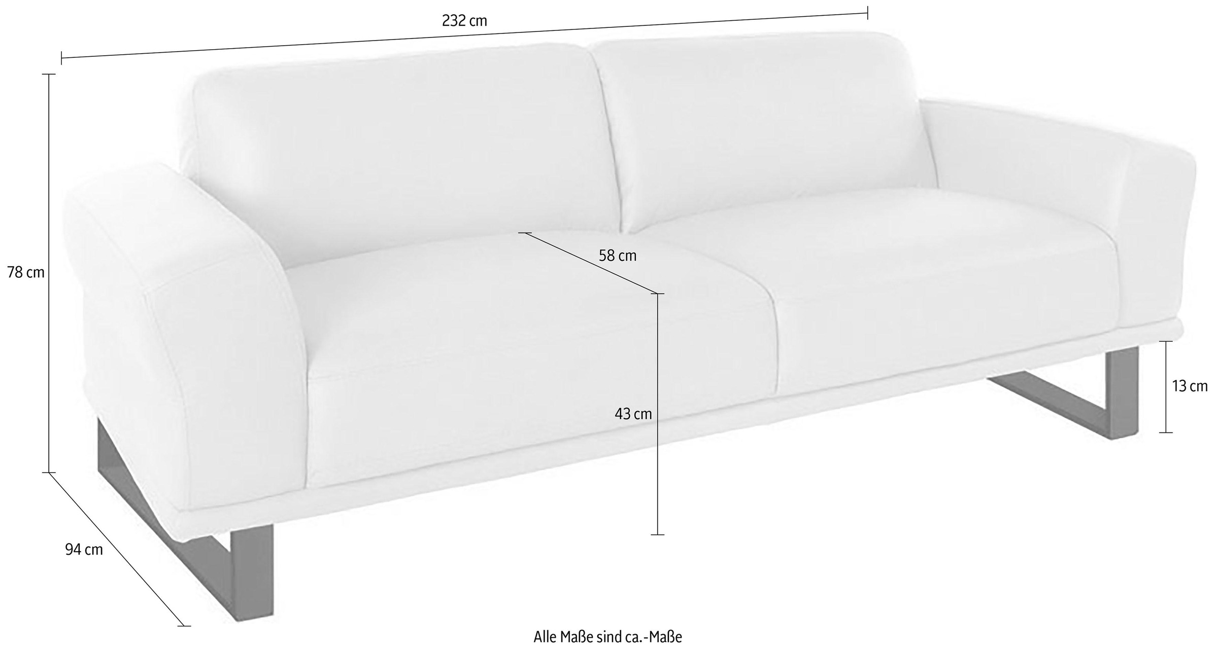 W.SCHILLIG 2,5-Sitzer »montanaa« mit Metallkufen in Schwarz pulverbeschichtet, Breite 232 cm