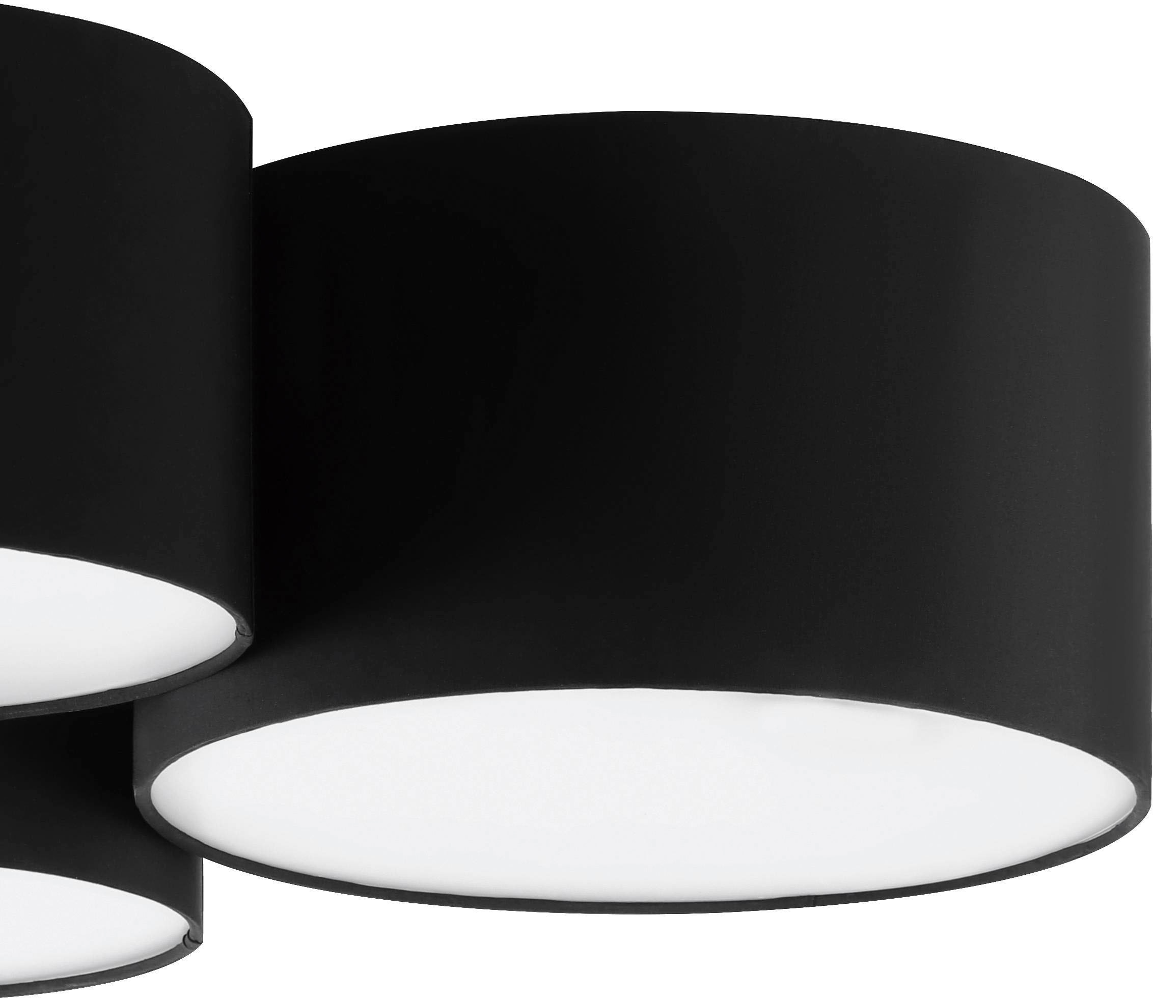 EGLO Deckenleuchte »PASTORE 2«, Leuchtmittel E27 | Leuchtmittel wechselbar-ohne Leuchtmittel, Deckenlampe aus Textil in Schwarz und Weiß, E27, Schlafzimmerlampe