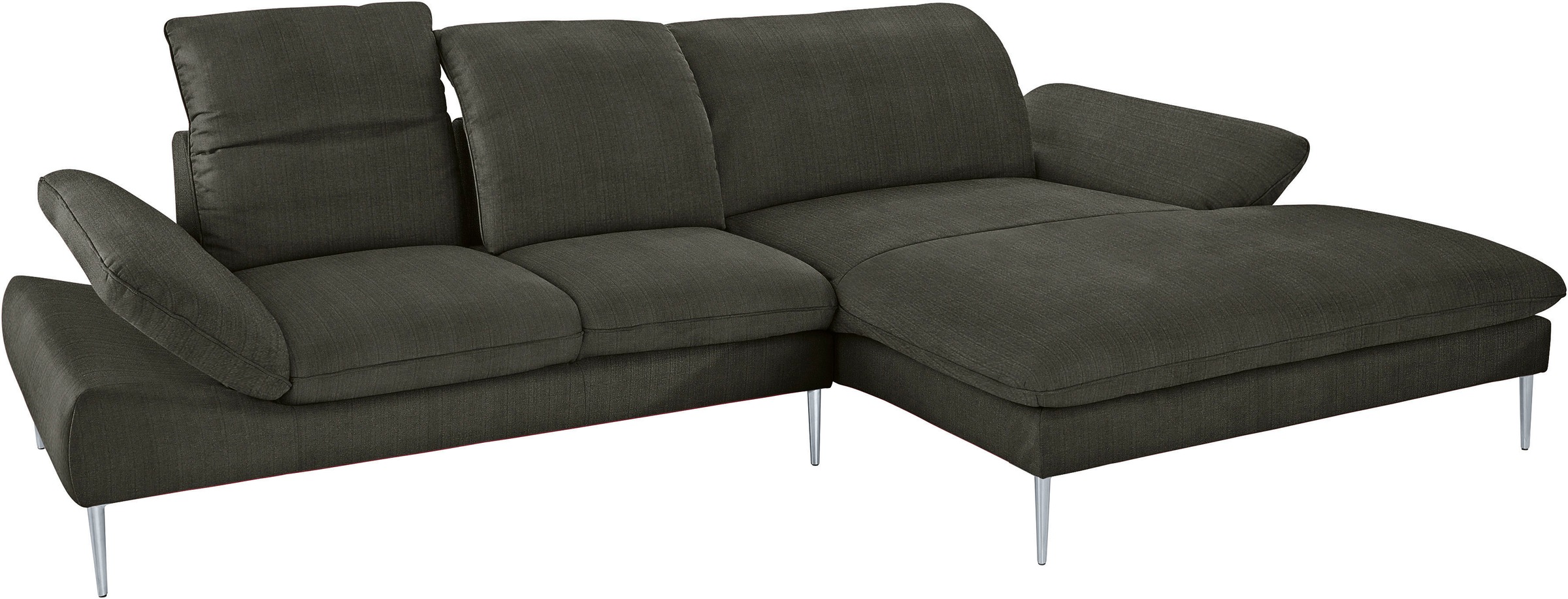 W.SCHILLIG Ecksofa »enjoy&MORE, Designsofa, elegant und bequem, L-Form«, mit Sitztiefenverstellung, Füße silber matt, Breite 310 cm