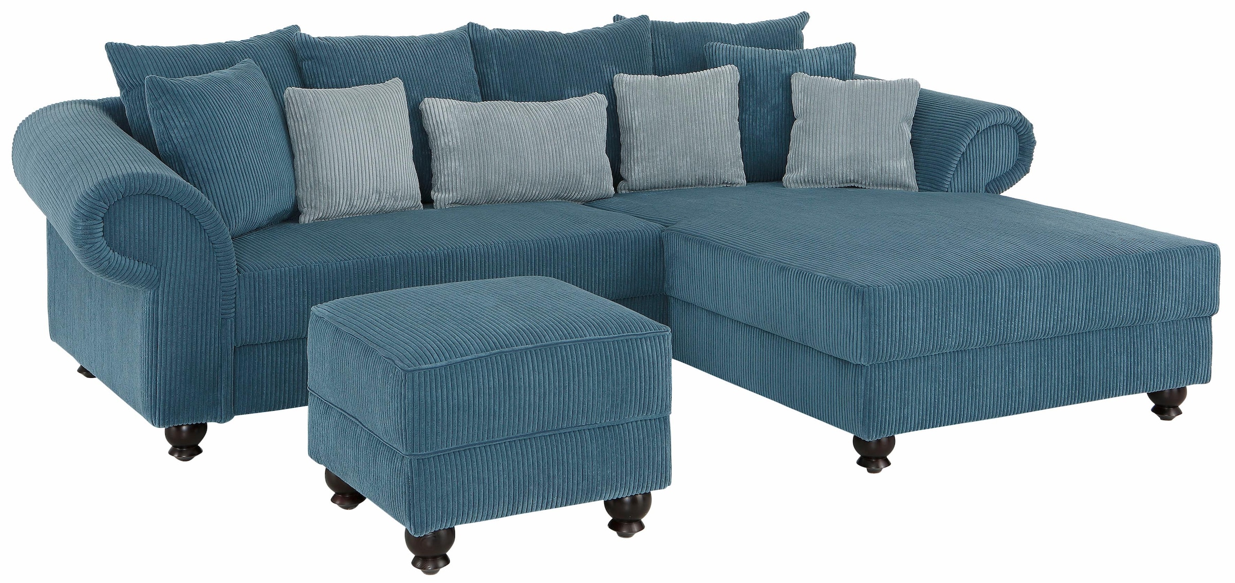 Home affaire Ecksofa »King George King Henry, Mega Sofa, Breite 260cm, L-Form«, mit Federkern, in legerer Polsterung und vielen Kissen