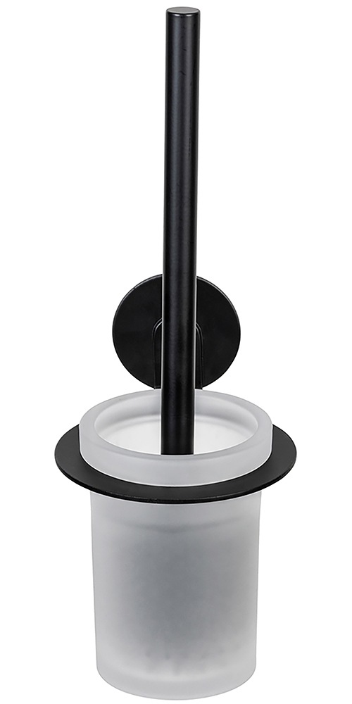 WENKO WC-Garnitur »Turbo-Loc® Modell Bivio«, aus Aluminium-Glas, Wandhalter aus Aluminium ohne Bohren, Einsatz aus Glas, mit Klobürste