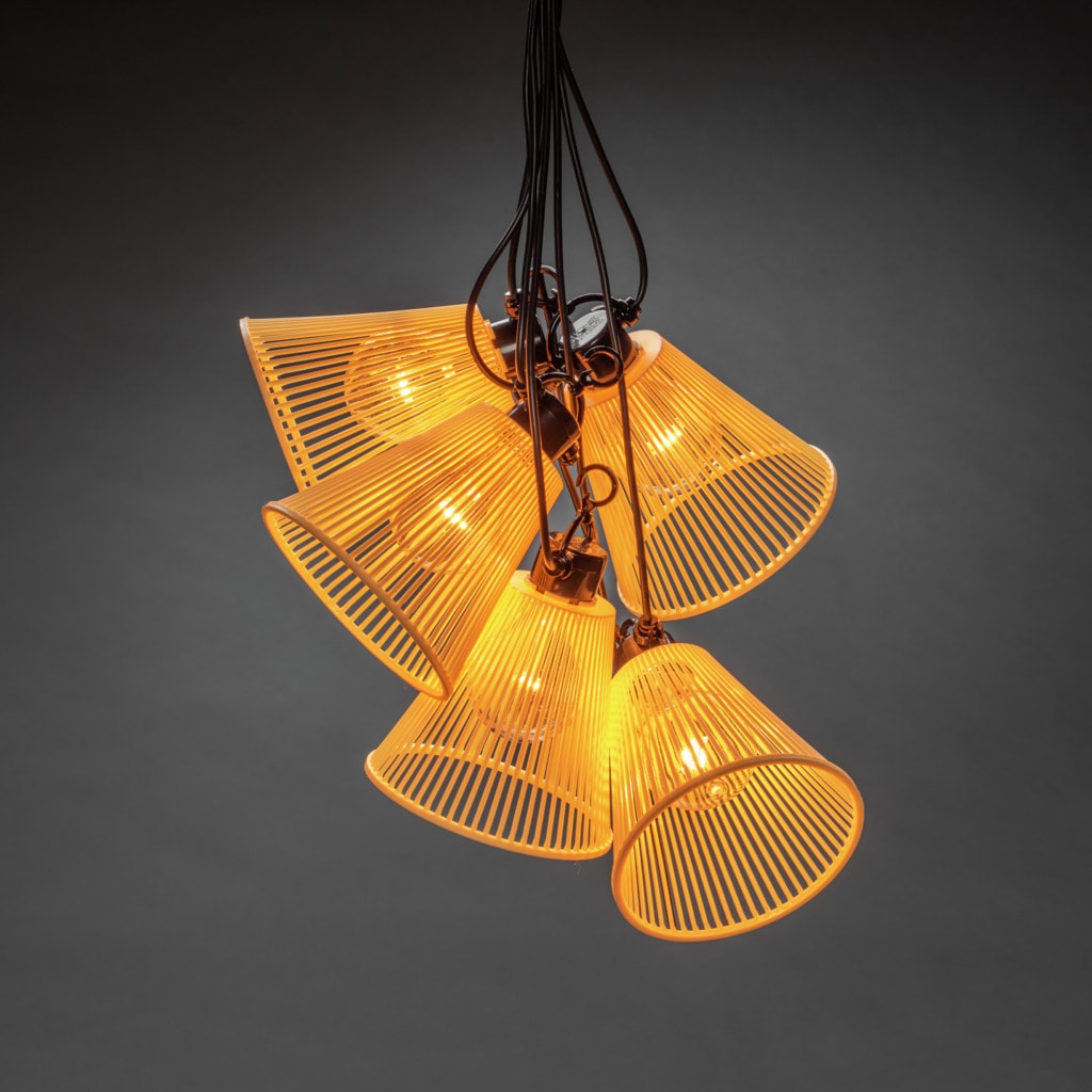 KONSTSMIDE LED-Lichterkette, 10 klare Birnen / bernsteinfarbene Dioden
