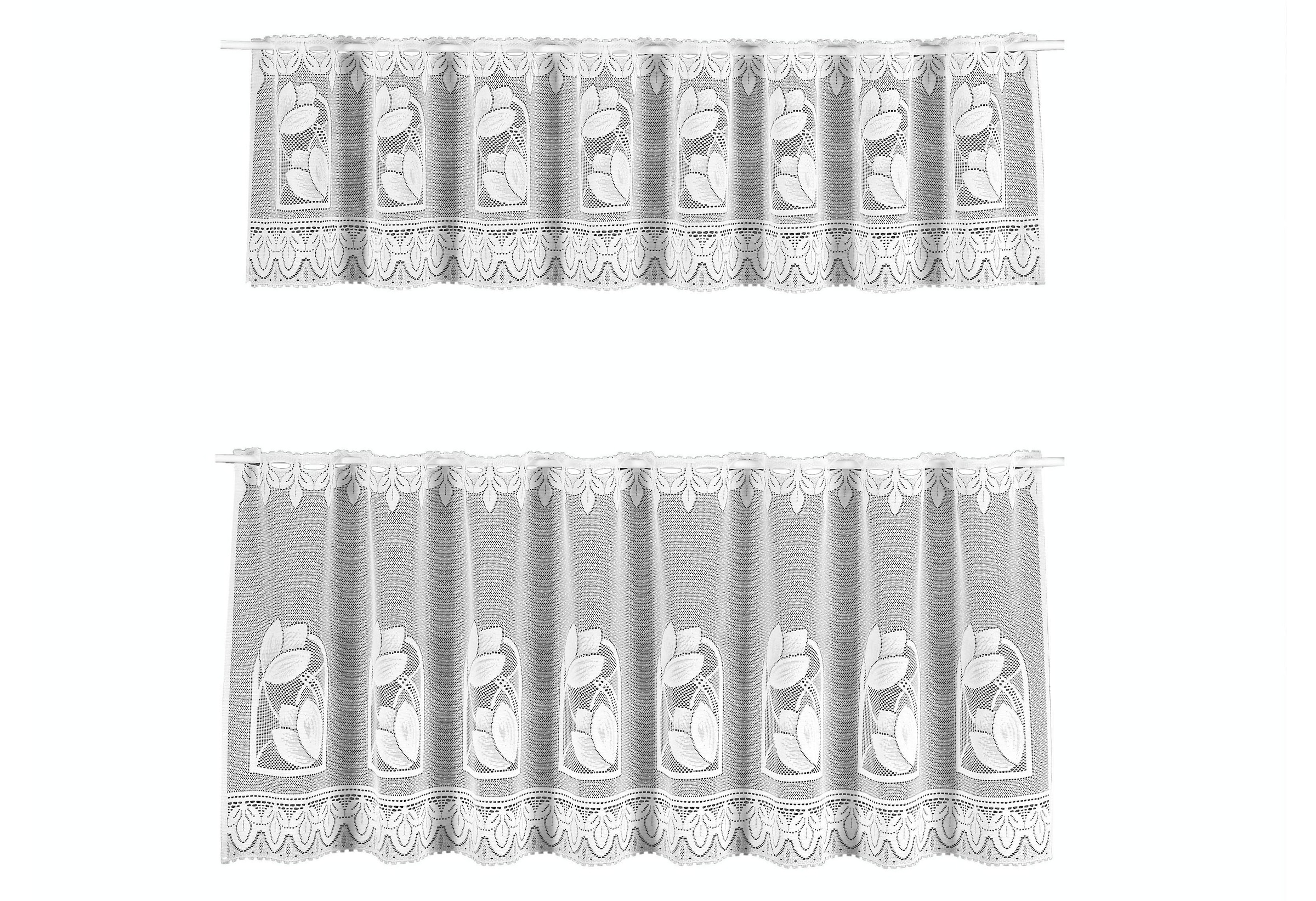 Weckbrodt Scheibengardine »Aachen«, (2 St.), Bistro, Jacquard, halbtransparent, 2teiliges Set, Gardine, Store