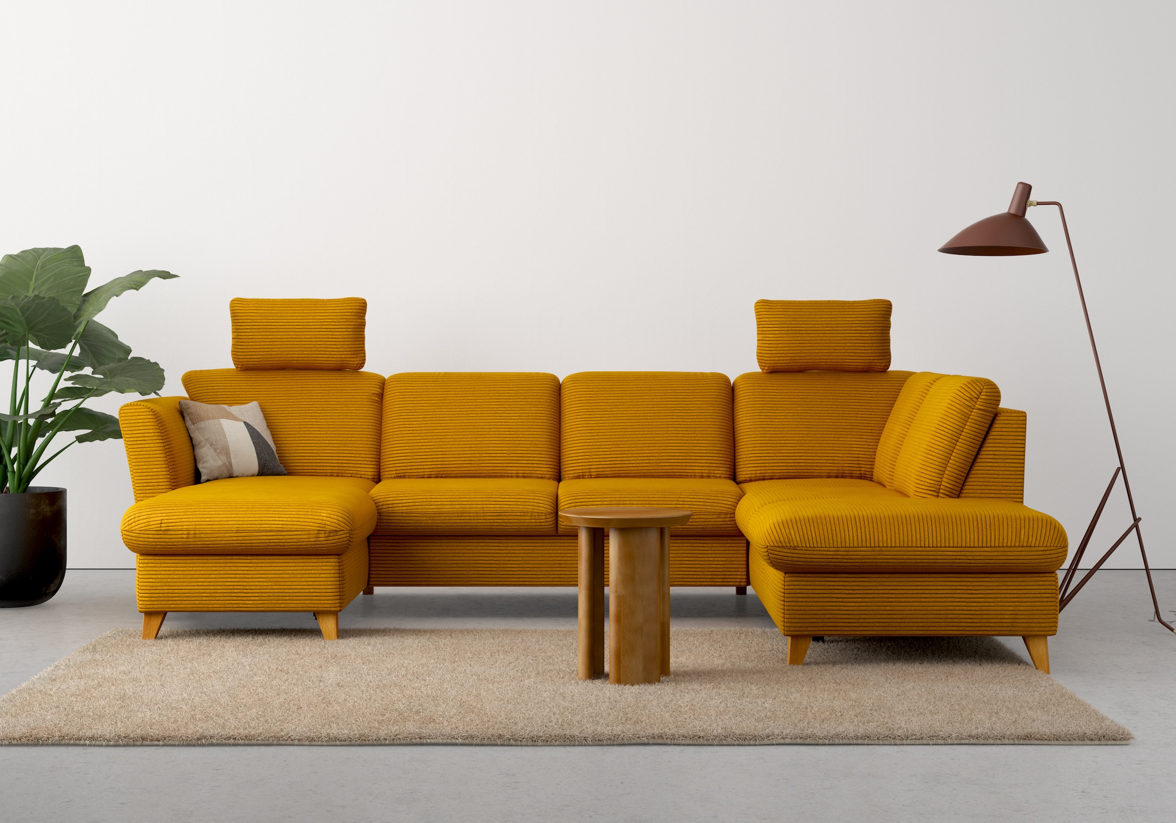 Home affaire Wohnlandschaft »Trelleborg U-Form« wahlweise mit Bettfunktion und Bettkasten, inkl. Federkern-Polsterung