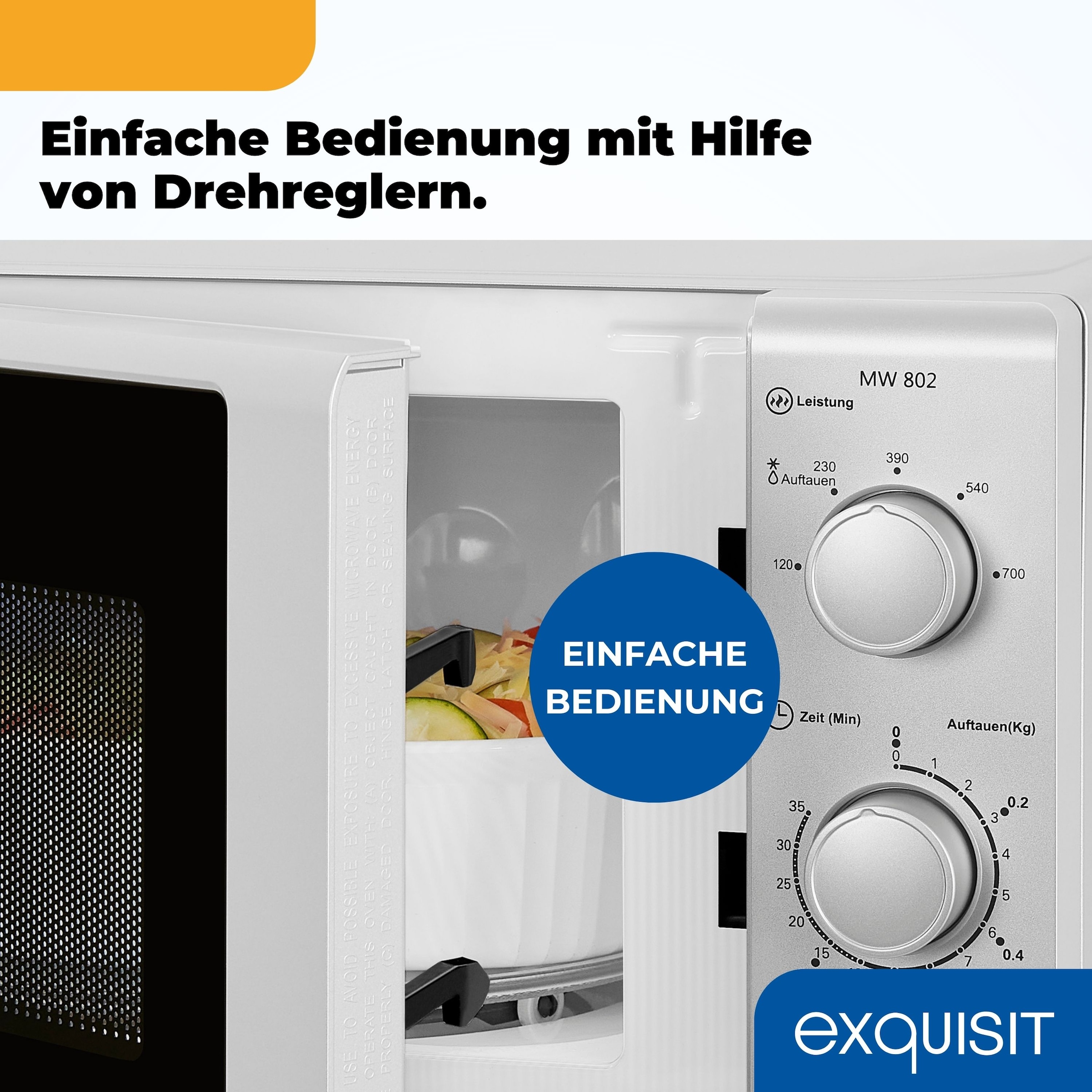 exquisit Mikrowelle »MW 900-030«, Mikrowelle, 700 W, silber