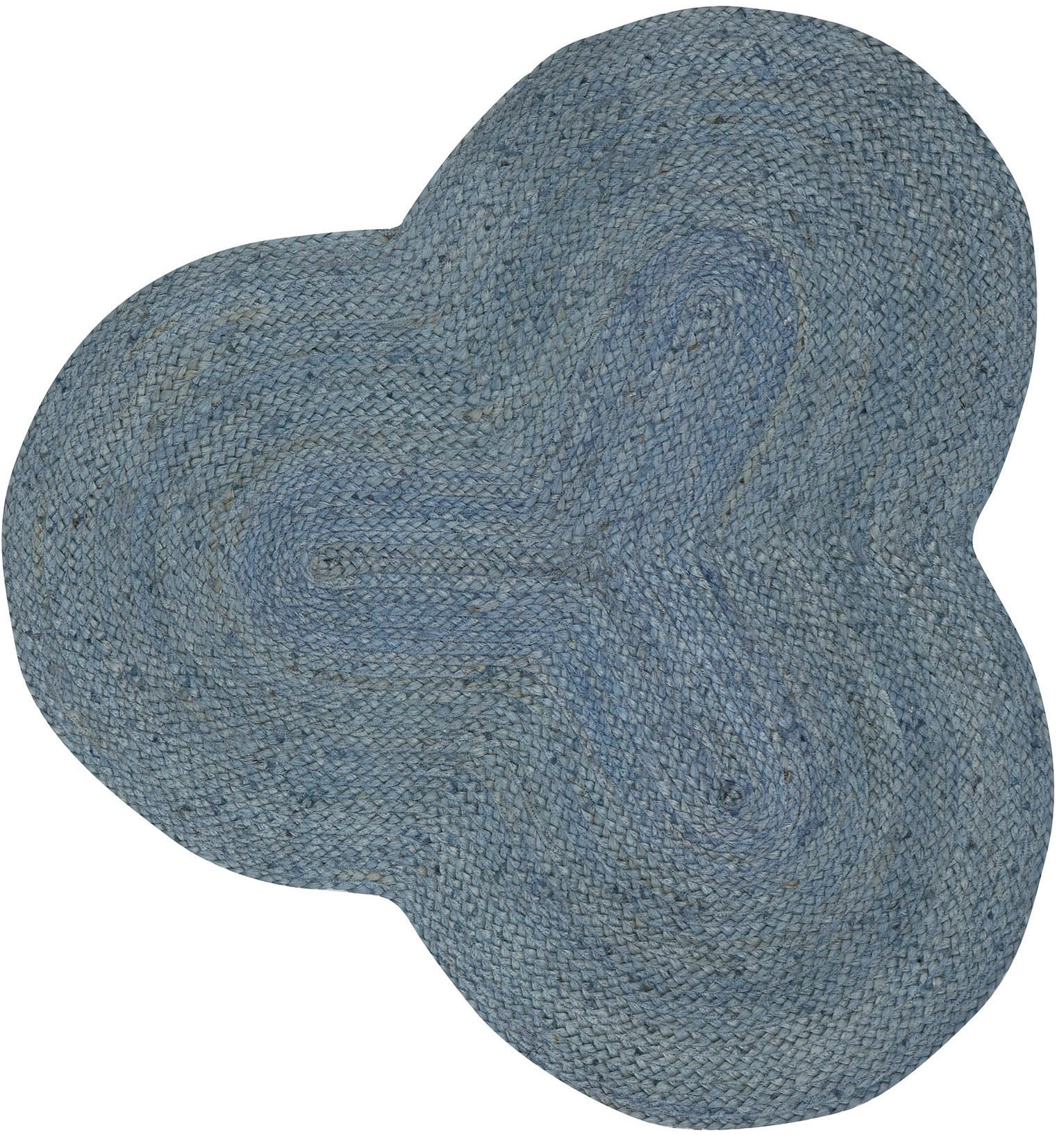 carpetfine Teppich »Alia Juteteppich«, wolkenförmig, 10 mm Höhe, handgewebt aus Jute, Naturteppich, Sonderform blau, Boho Style, uni