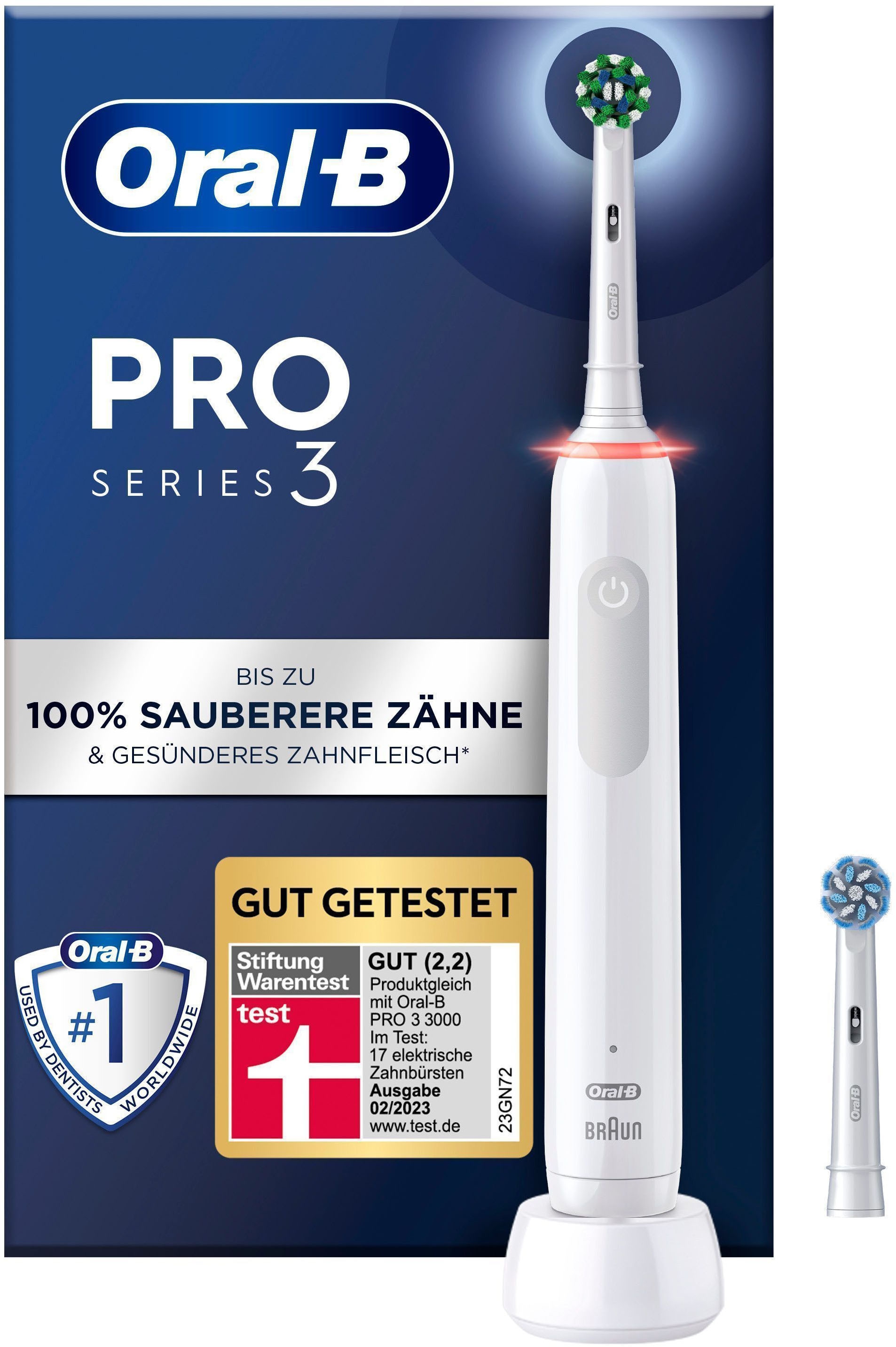 Oral-B Elektrische Zahnbürste »Pro 3 3000«, 2 St. Aufsteckbürsten, 3 Putzmodi