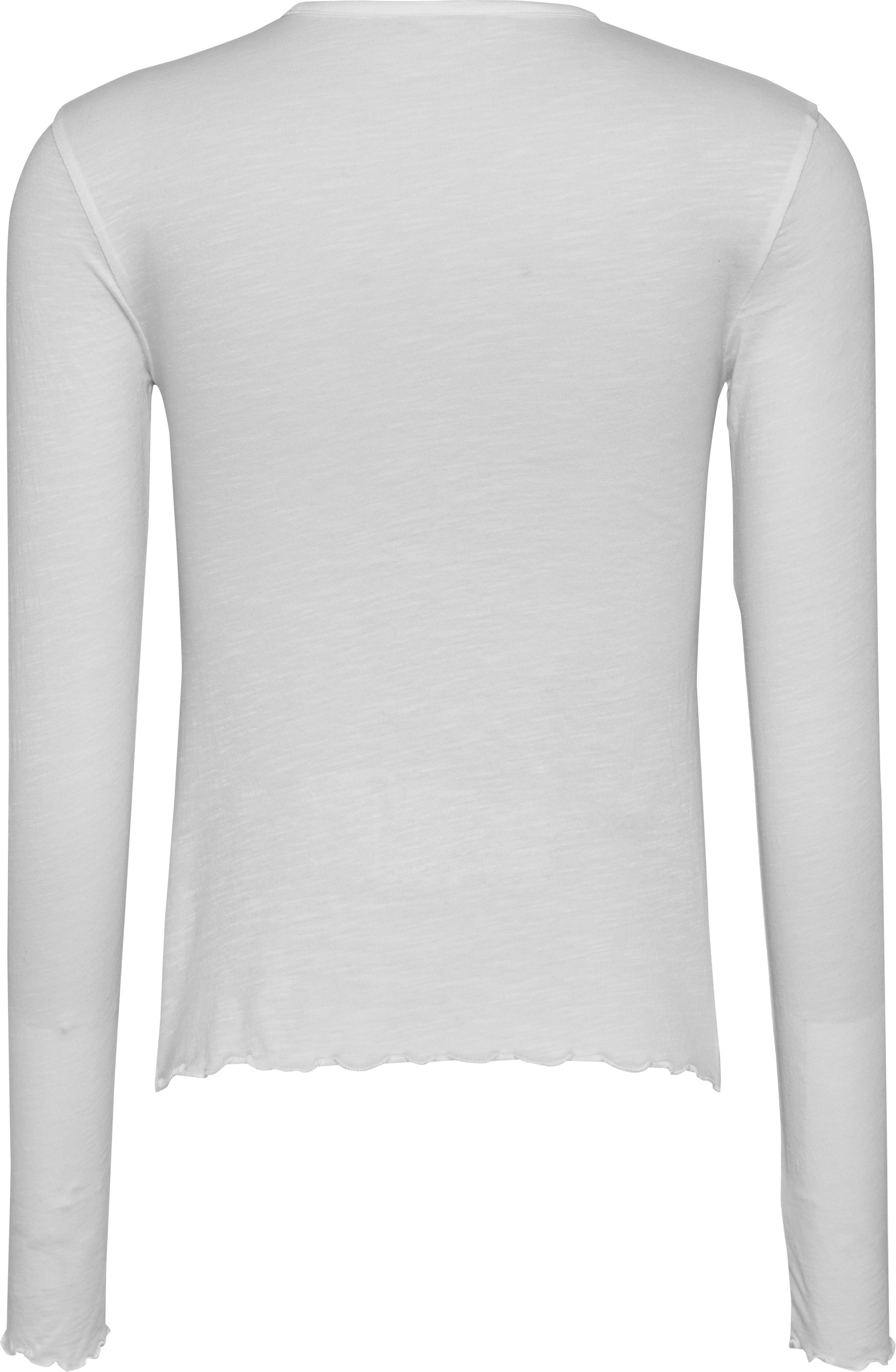 Tommy Jeans Langarmshirt »TJW SLUB SOFT TEE LS«, mit Babylock-Saum, Logostickerei