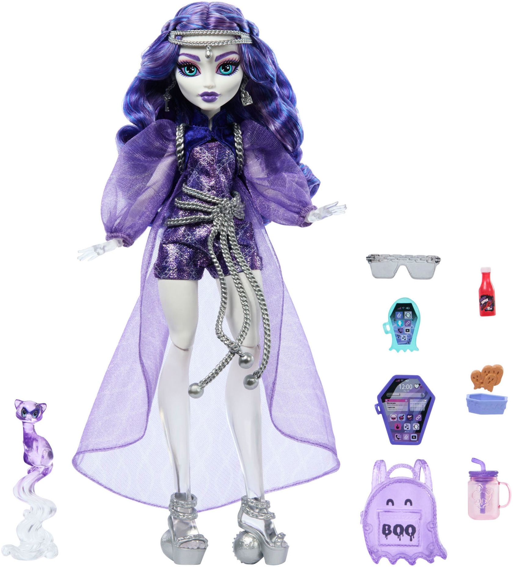 MonsterHigh™ Anziehpuppe »Spectra Vondergeist mit Frettchen«