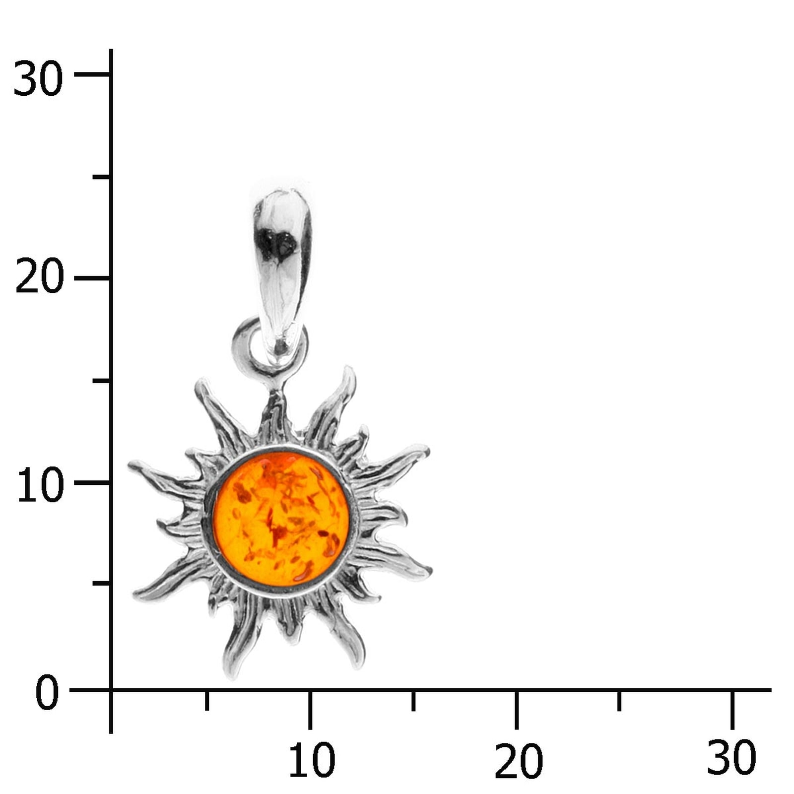 OSTSEE-SCHMUCK Kettenanhänger »- Sonne 14 mm - Silber 925/000 - Bernstein«